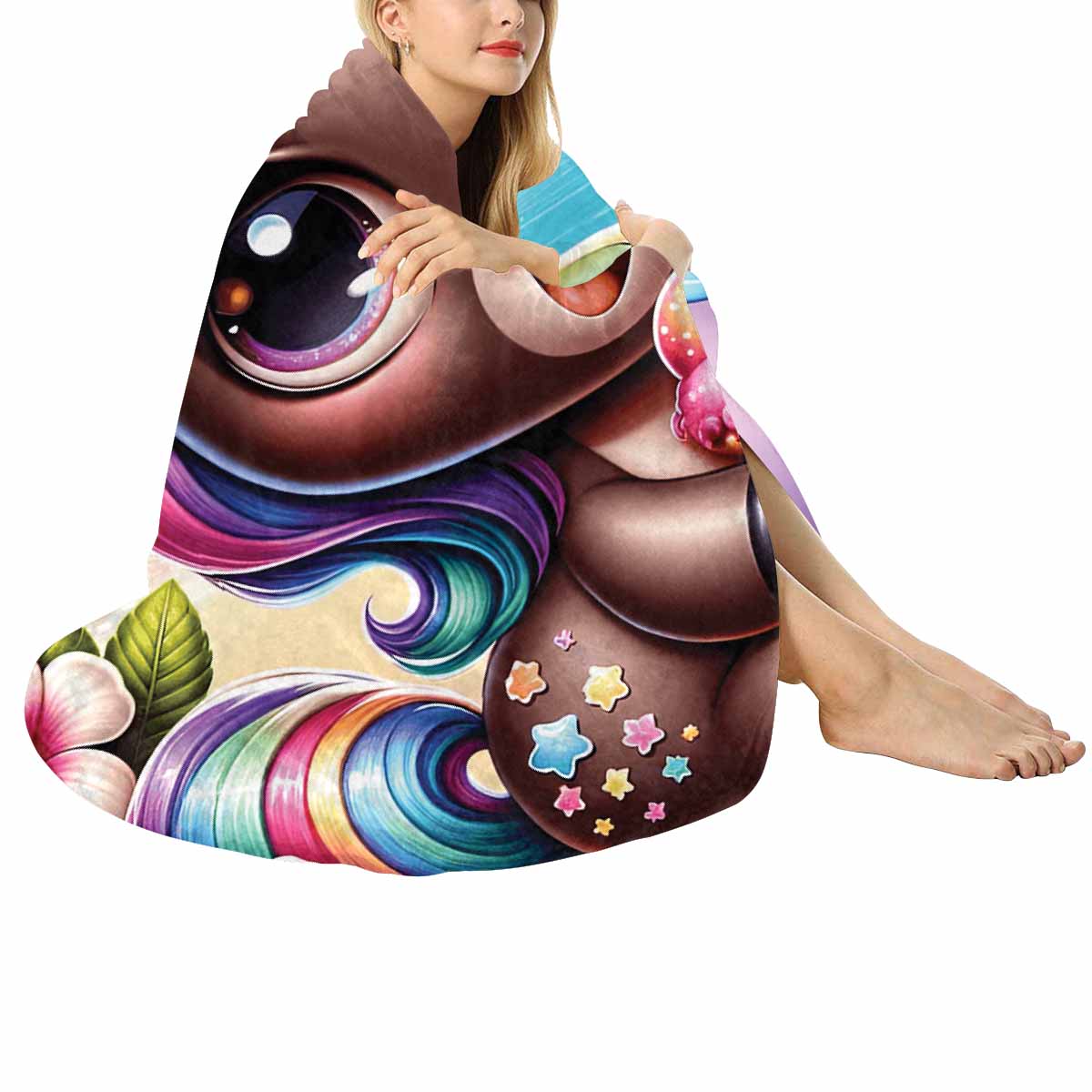 Unicorn_Awd35126  Circular Micro Fleece Blanket 47"