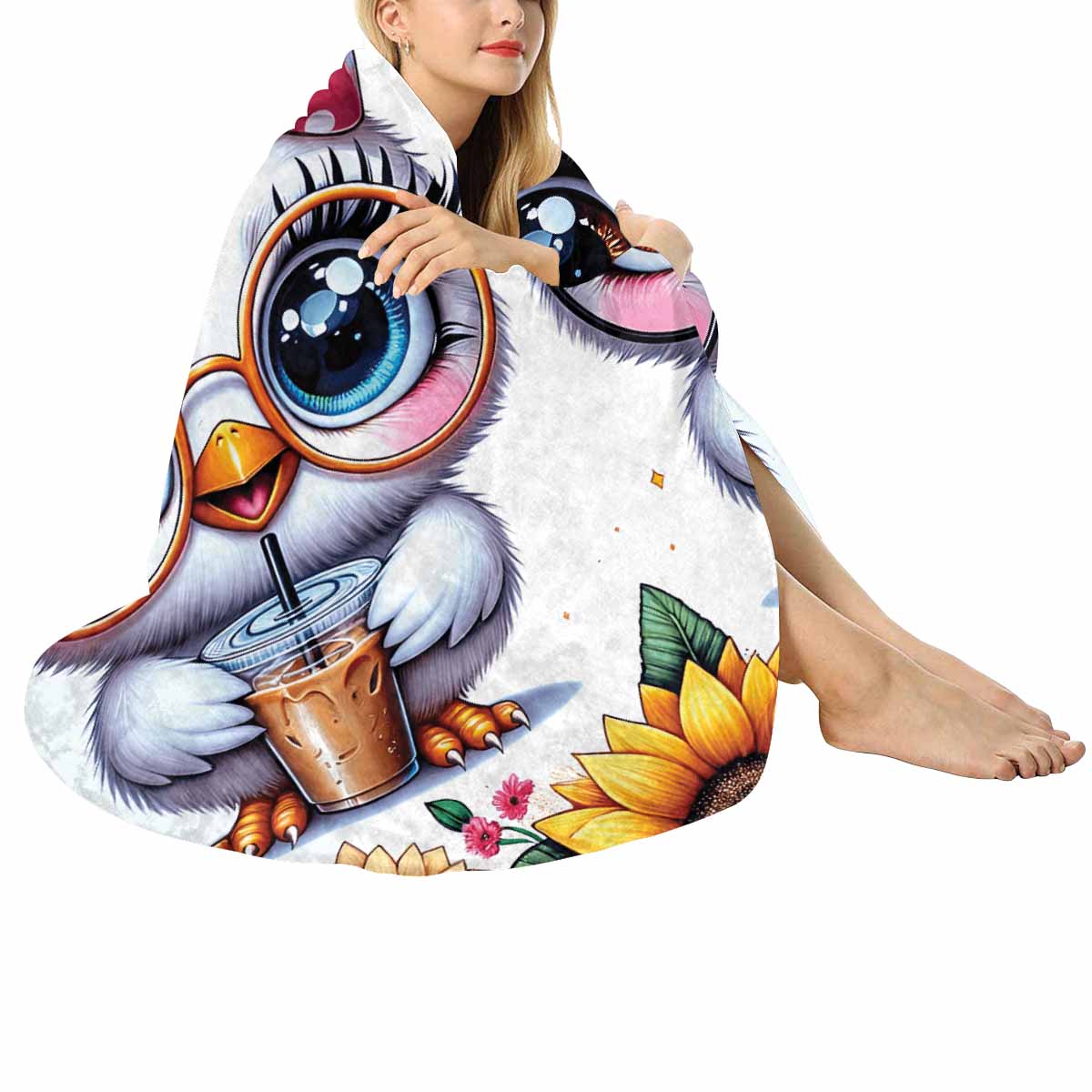 Chickens_Awd35165  Circular Micro Fleece Blanket 60"