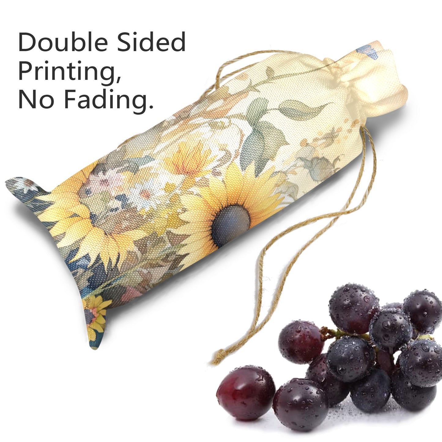 Sunflowers awd343 Linen Wine Bottle Bag