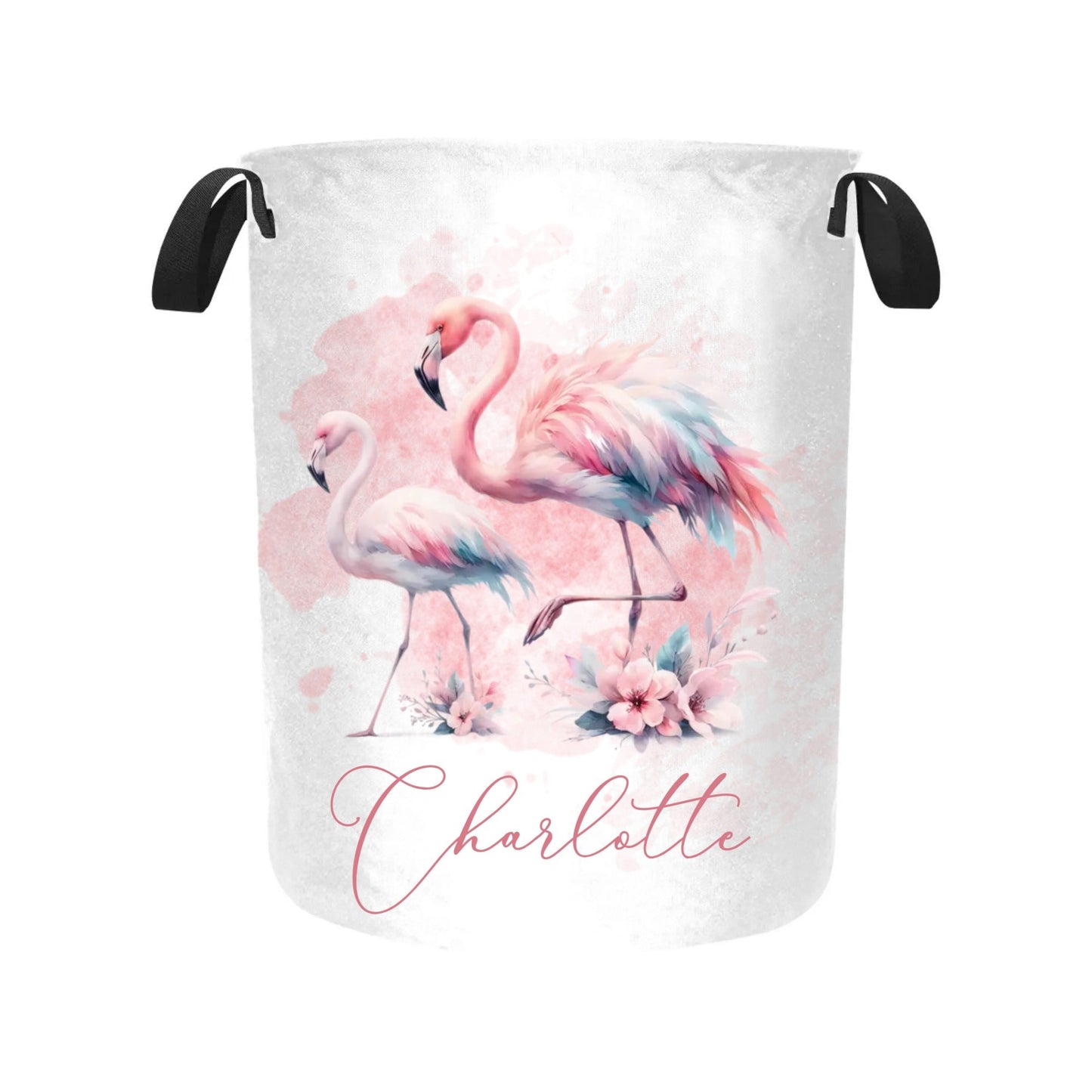 Laundry Basket Personalised Flamingos