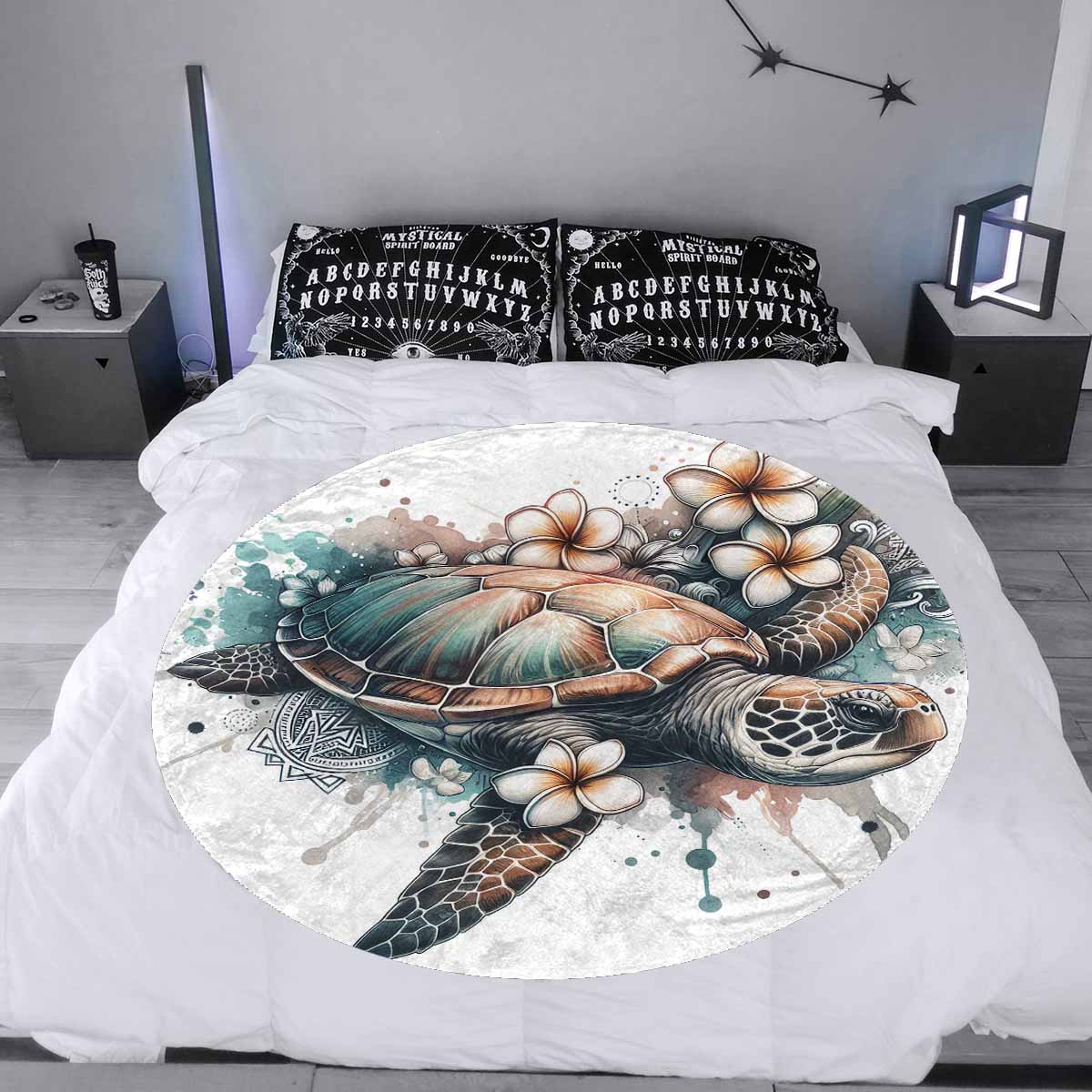 Sea_Animals_Turtle_Awd351101  Circular Micro Fleece Blanket 60"