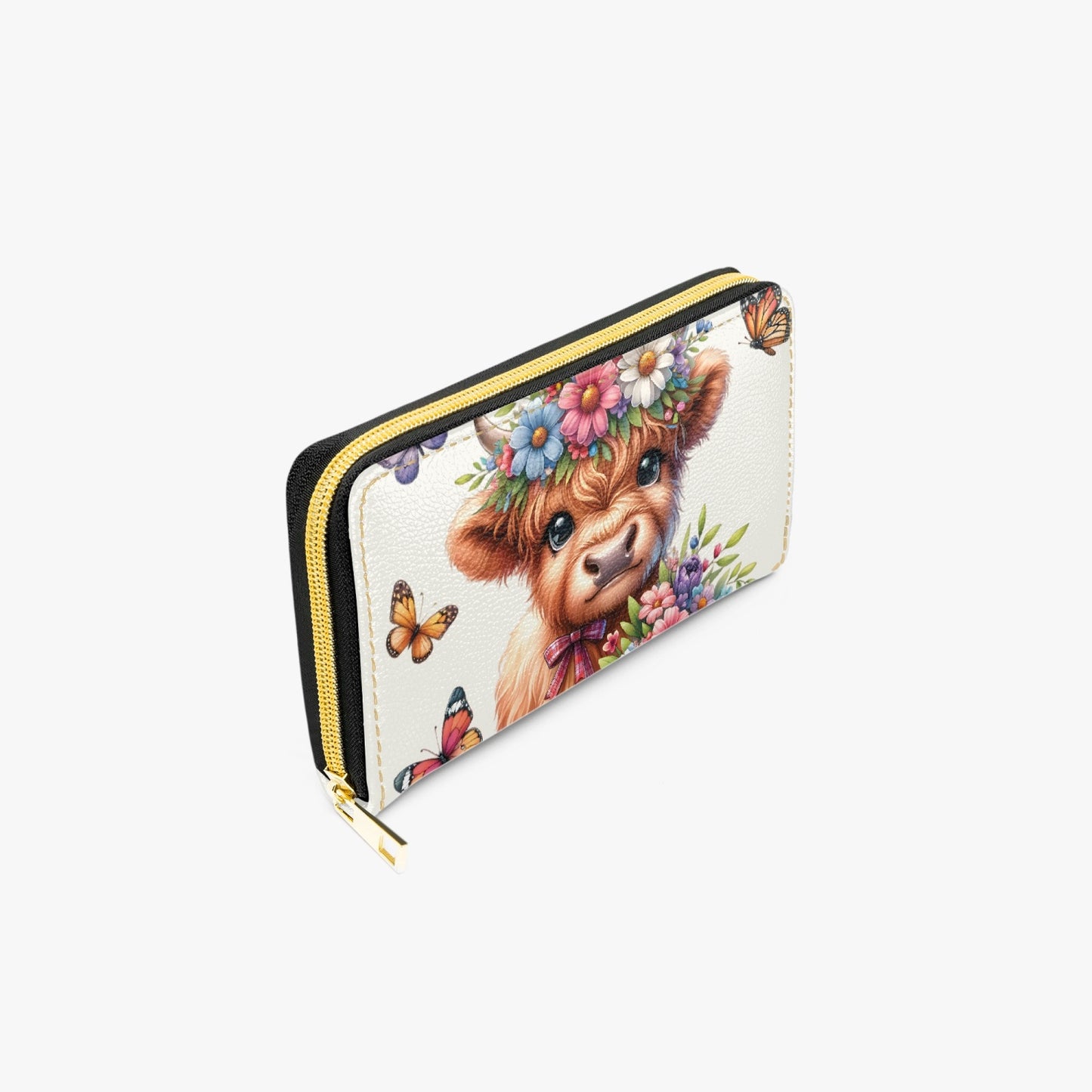 Long Type Zipper Purse - Highland Cow