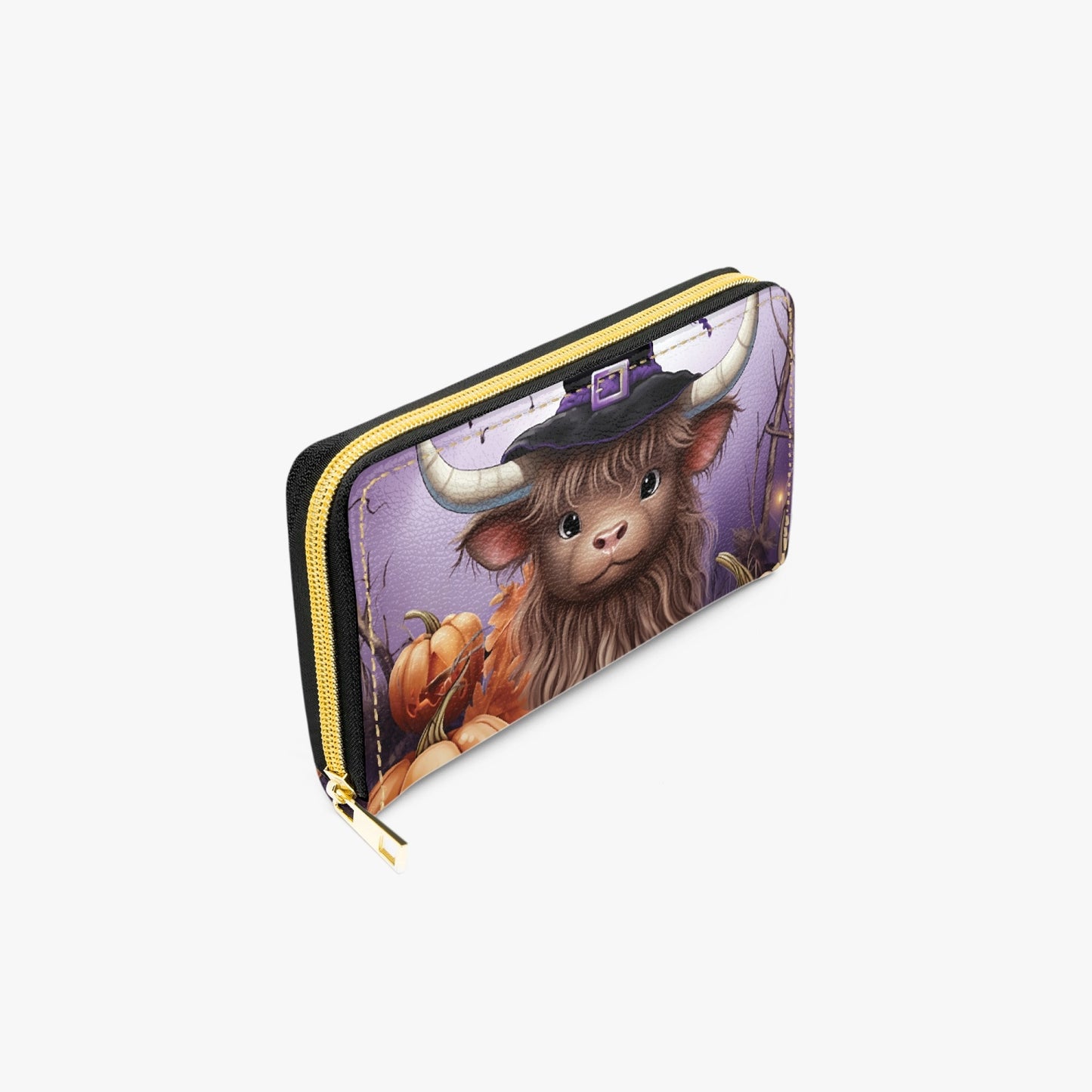 Long Type Zipper Purse - Highland Cow