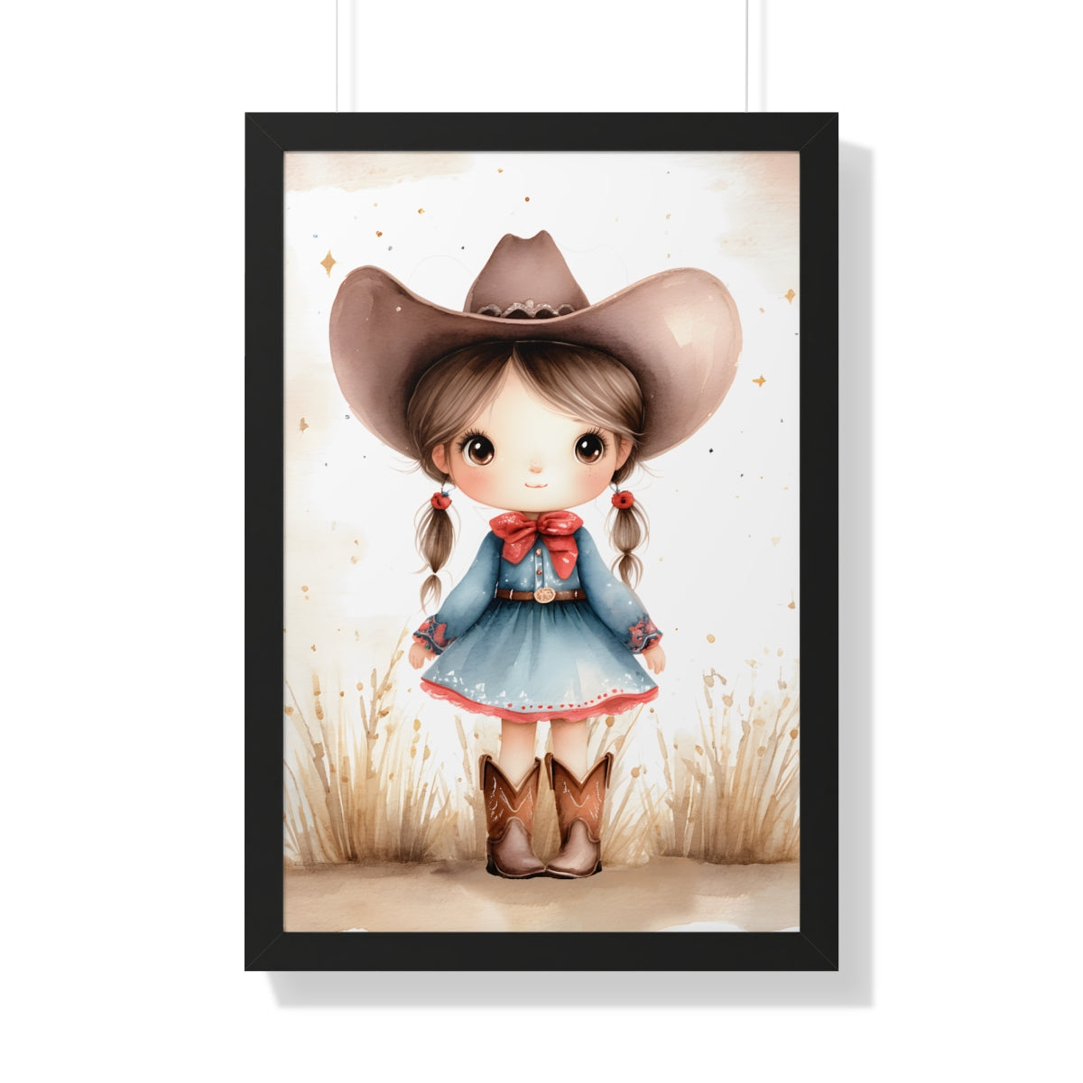 Charming Cowboy/Cowgirl Art Print, Framed Poster for Kids Room, Baby Boy Nursery Decor, Farm Themed Wall Art, Western Theme Gift