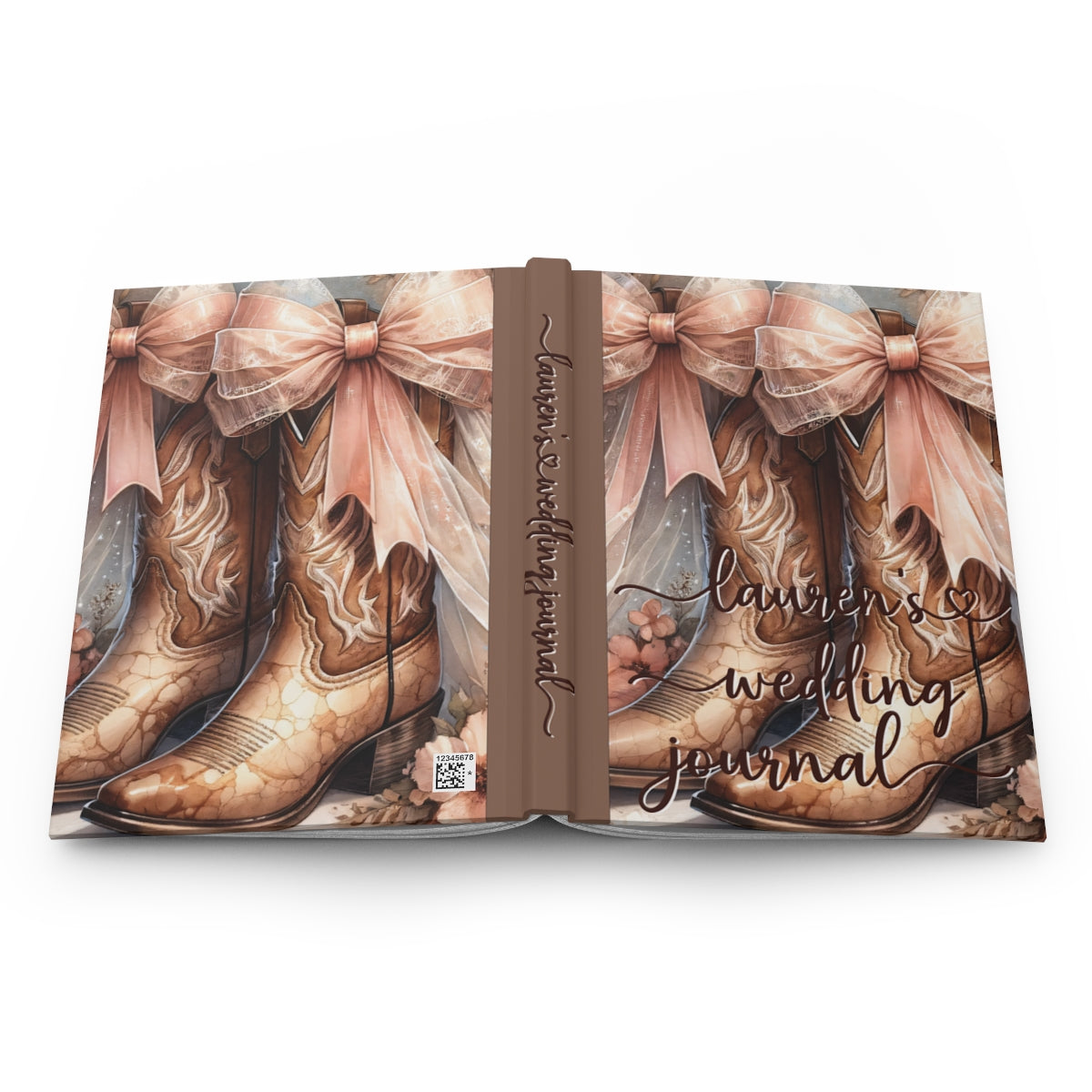 Personalised Hardcover Wedding Journal Matte, Country and Western, Country Boots, awd-1771
