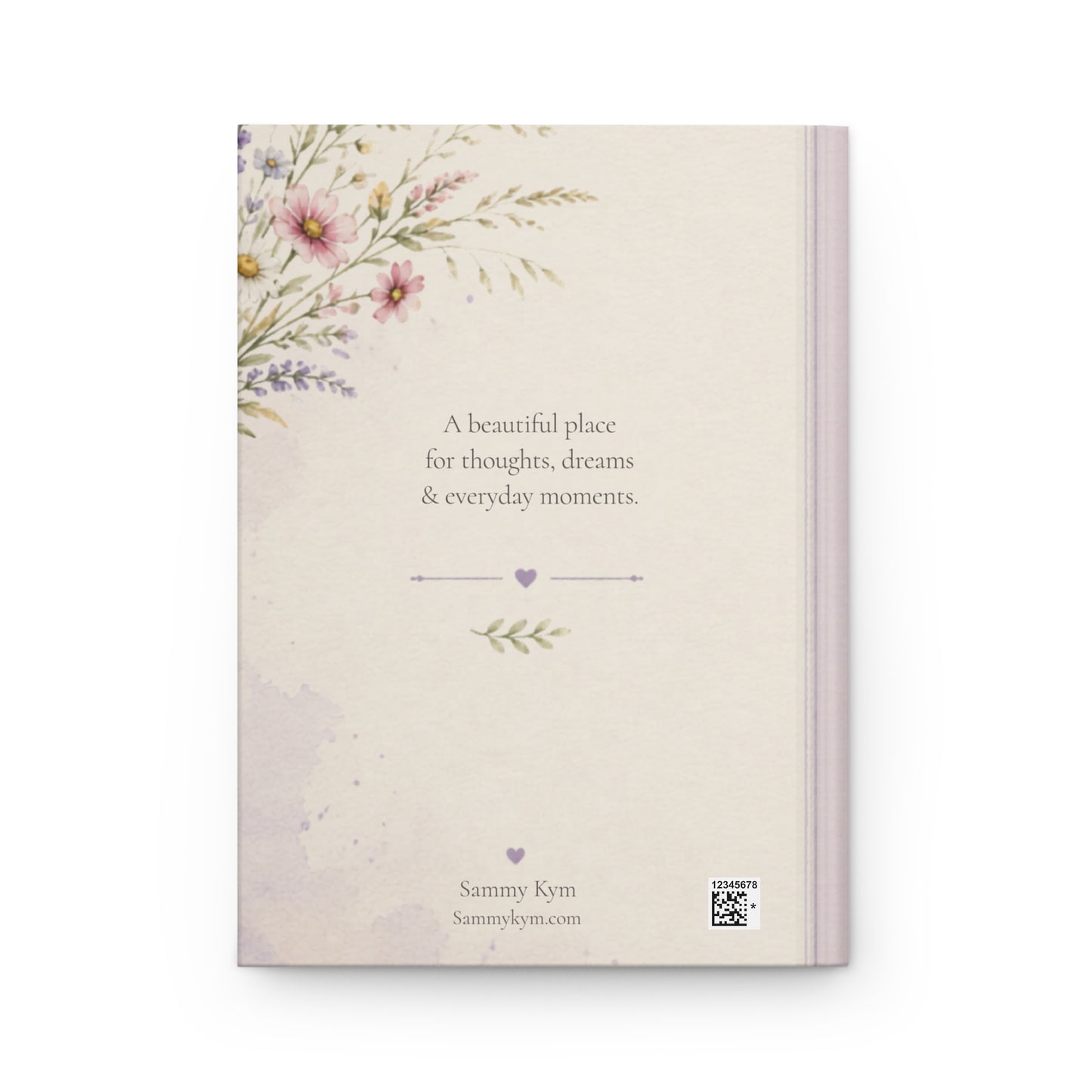 Floral Personalized Journal, Custom Name Notebook, Matte Hardcover Diary, Unique Gift for Writers, Botanical Cover Design, Lined Pages