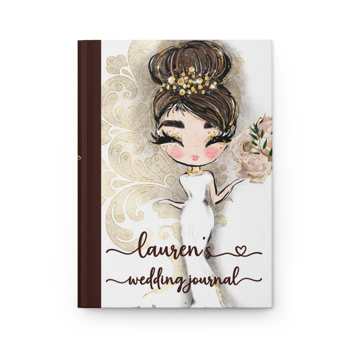 Personalised Hardcover Wedding Journal Matte, Country and Western, Whimsical Bride, awd-1773