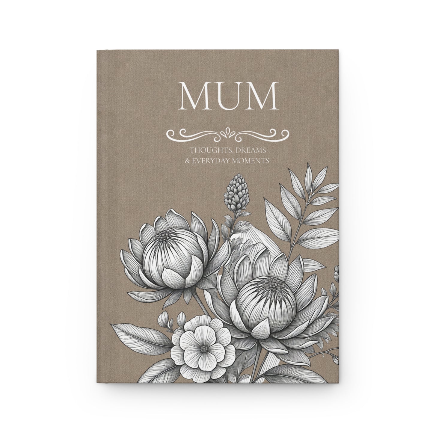 Personalized Linen-look Journal | Custom Hardcover Notebook | Australian Botanical Journal | Elegant Name Notebook