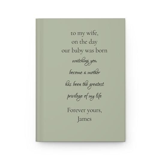 Personalized Hardcover Journal, Custom Design Notebook, Elegant Gift for Wife, Unique Writing Journal, Special Keepsake