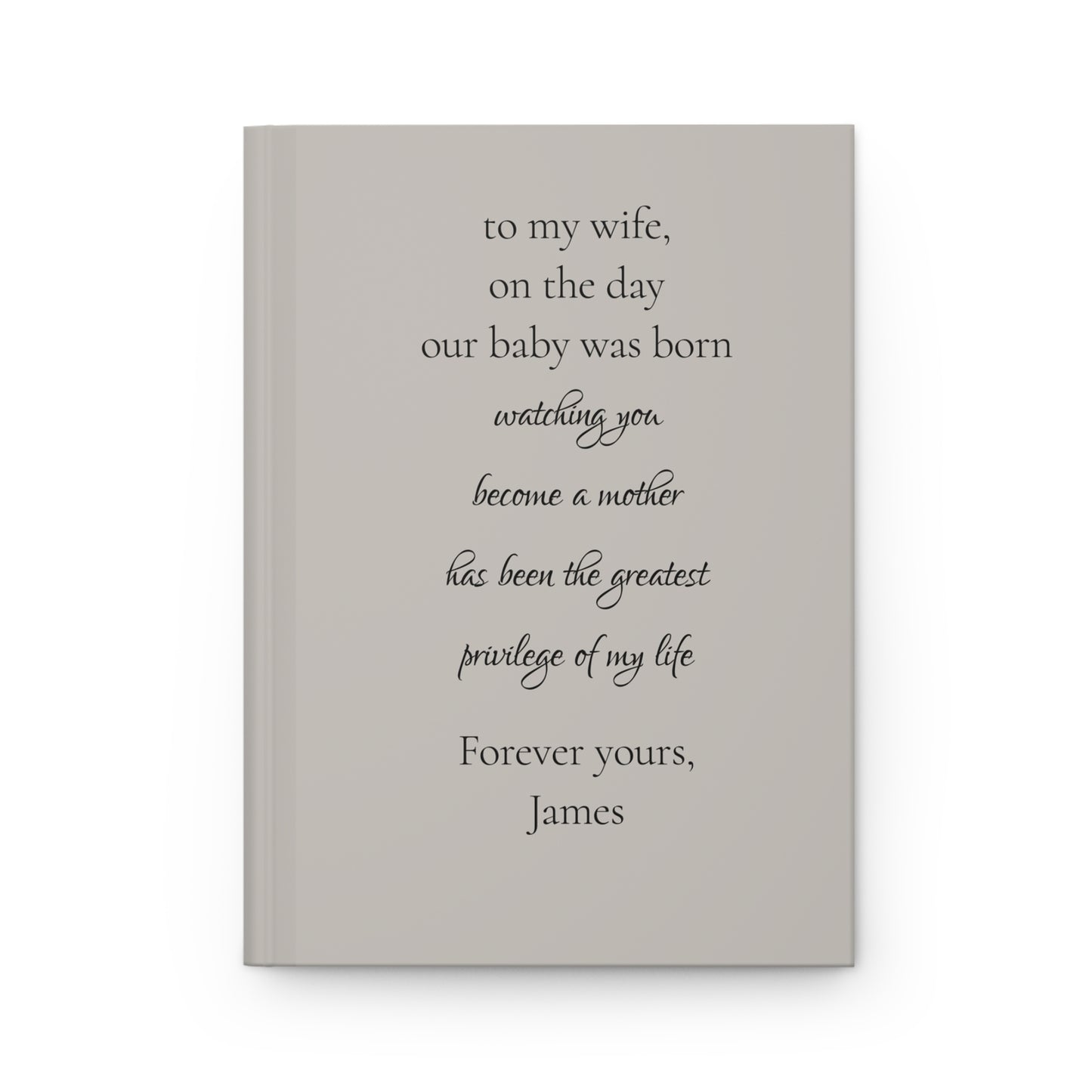 Personalized Hardcover Journal, Custom Design Notebook, Elegant Gift for Wife, Unique Writing Journal, Special Keepsake