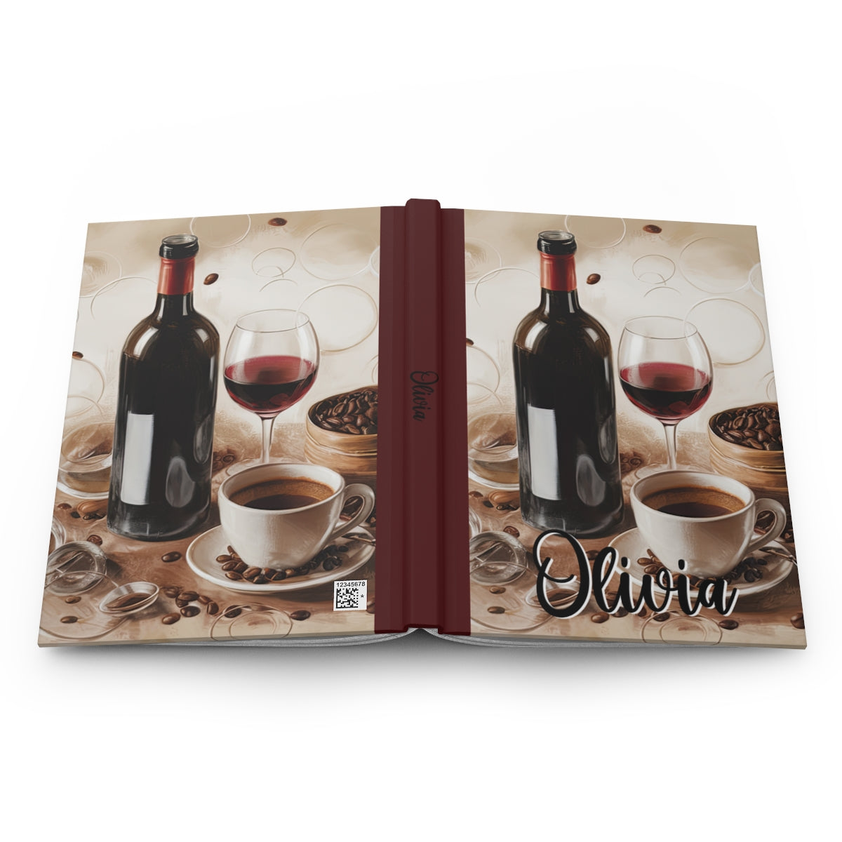 Personalised Hardcover Journal Matte, Wine, awd-1707