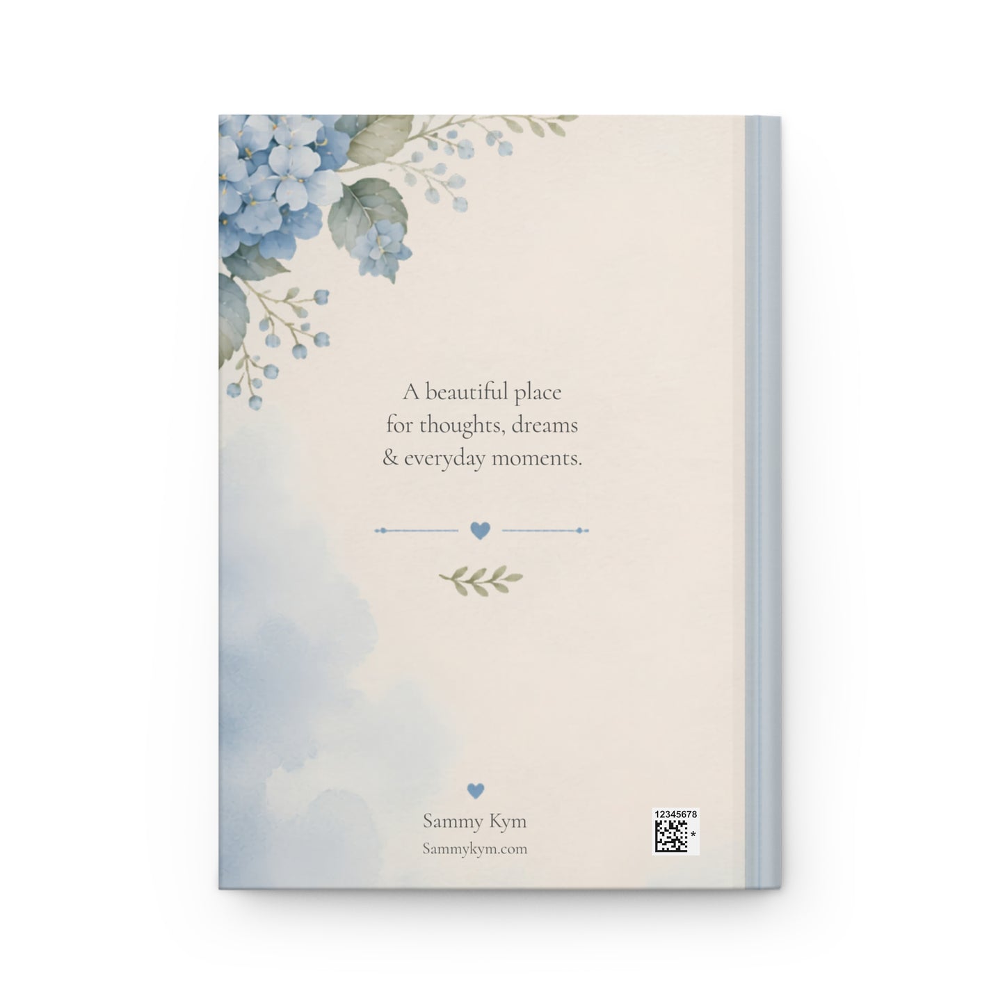 Personalized Hardcover Journal, Custom Floral Notebook, Elegant Gift for Her, Personalized Diary, Blue Hydrangea Design, Women's Stationery