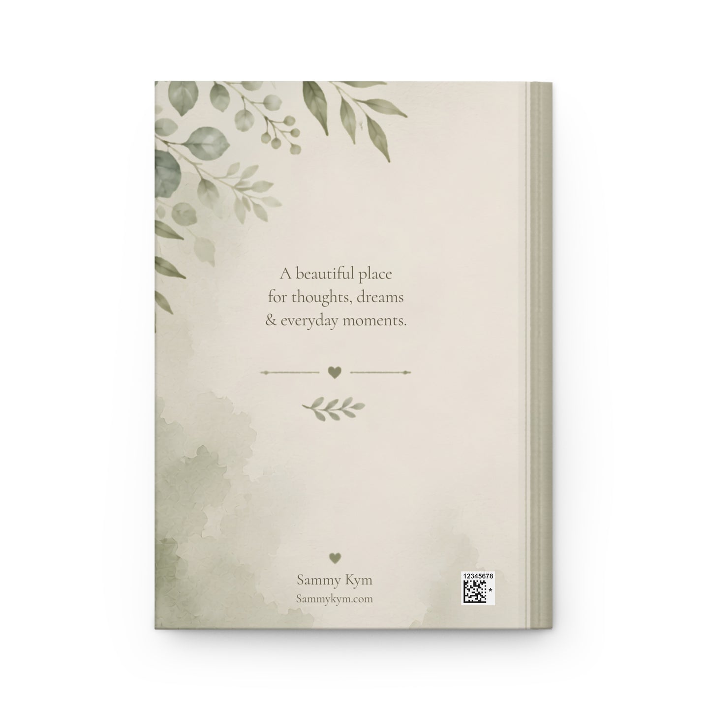 Personalized Journal Matte Hardcover, Lined Hardcover Notebook, Custom Name Journal Gift, Elegant Botanical Design, Creative Writing