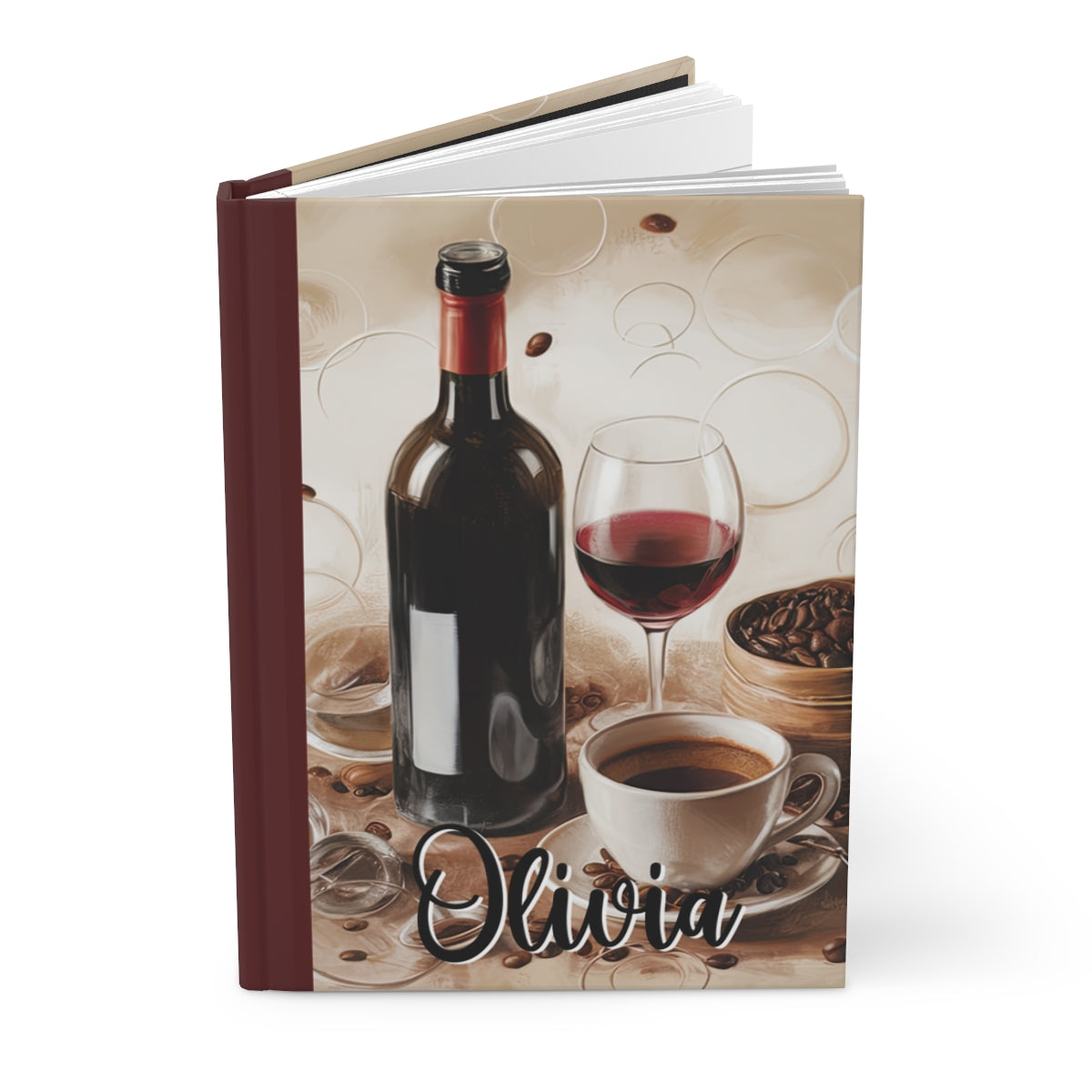 Personalised Hardcover Journal Matte, Wine, awd-1707