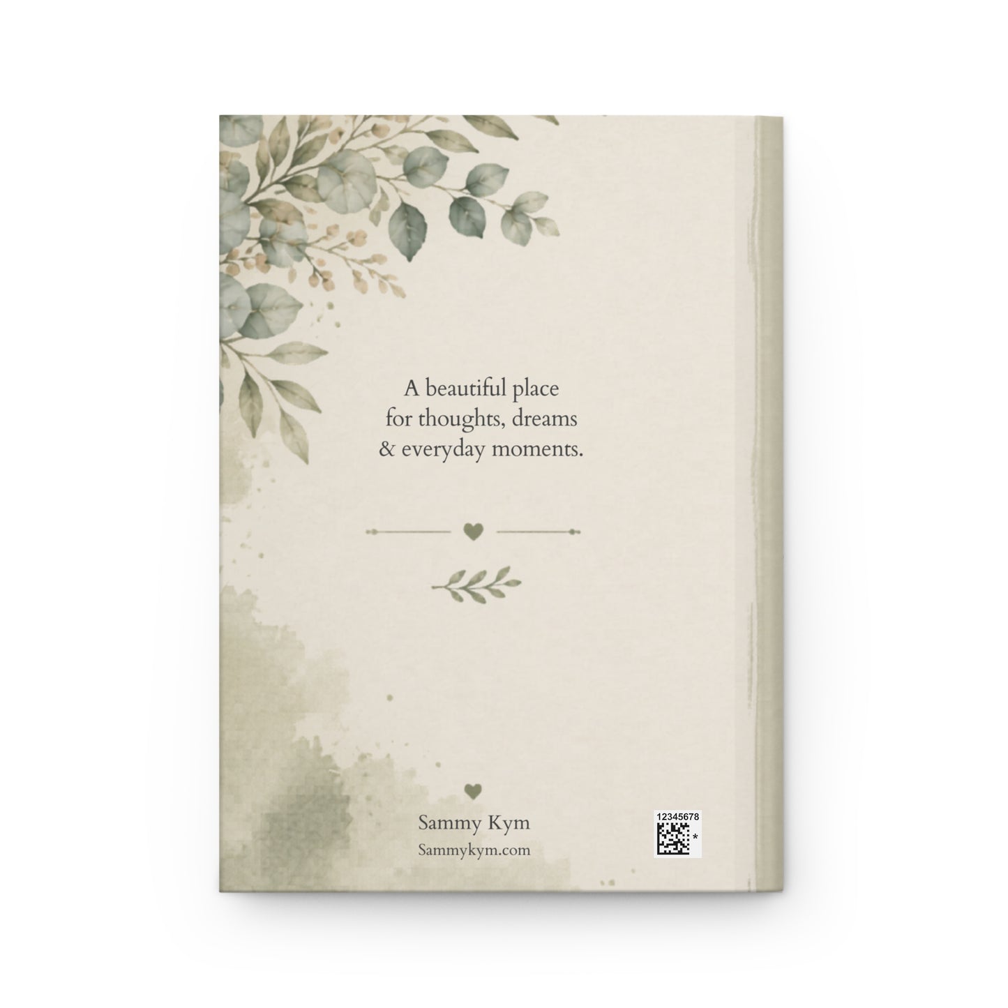 Personalized Hardcover Journal with Elegant Australian Eucalyptus Design, Custom Name Journal, Matte Finish, Perfect Gift for Writers, Nature Lovers