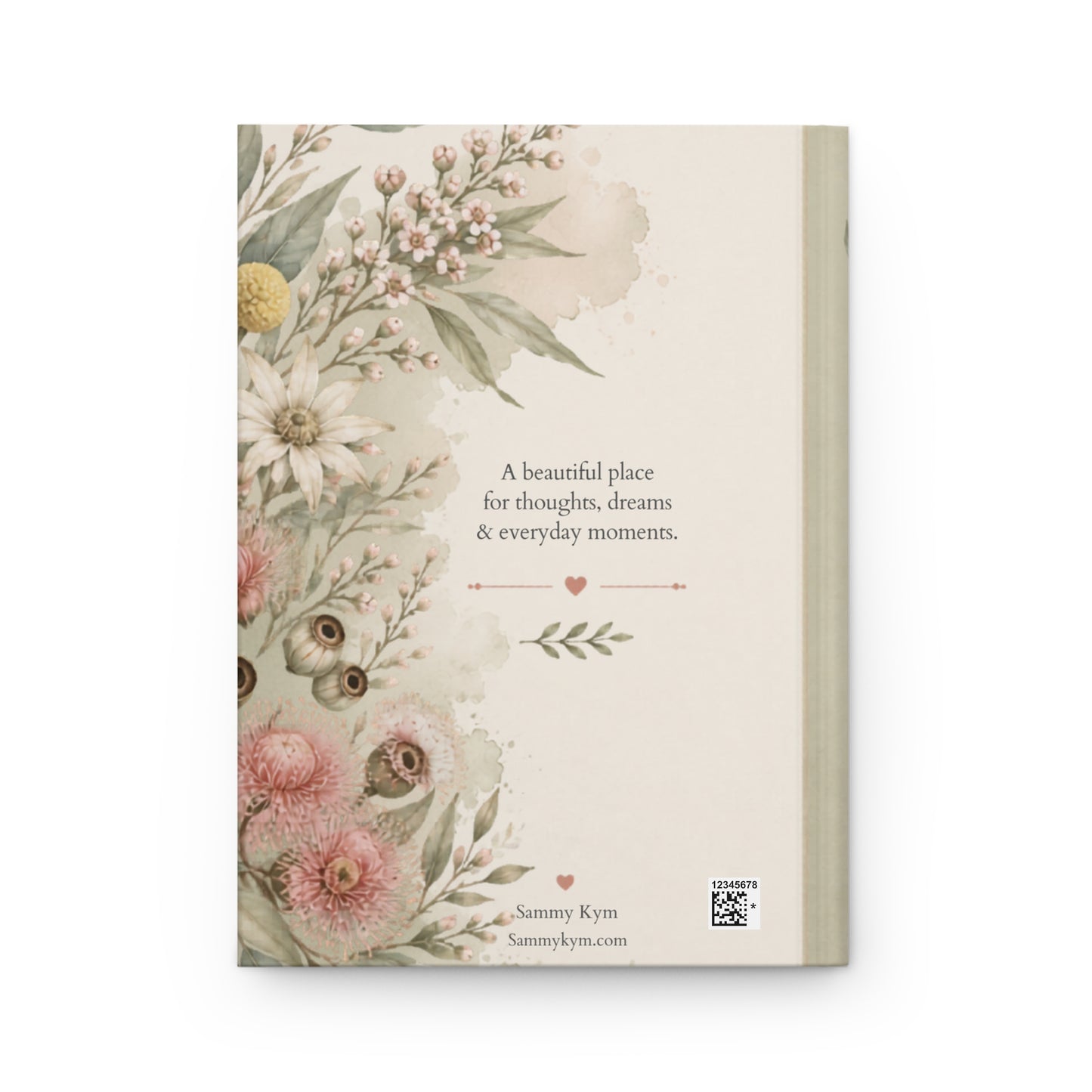 Australian Wildflower Hardcover Journal, Personalized Notebook, Custom Initial Diary, Gift for Writers, Matte Finish Journal, Elegant Floral Design