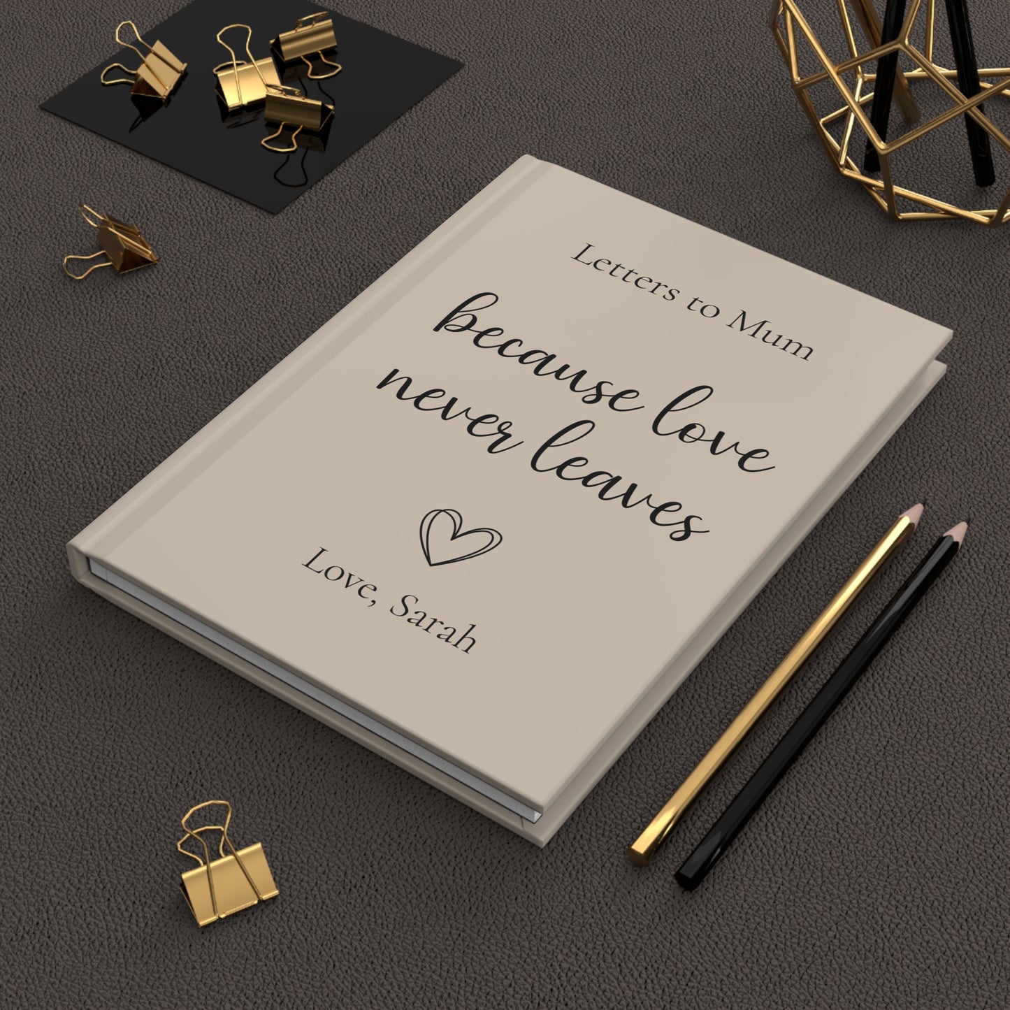 Personalized Journal Gift, Custom Hardcover Notebook, Heart Design, Lined Pages, Mother's Day Gift, Writing Diary, Thoughtful Present