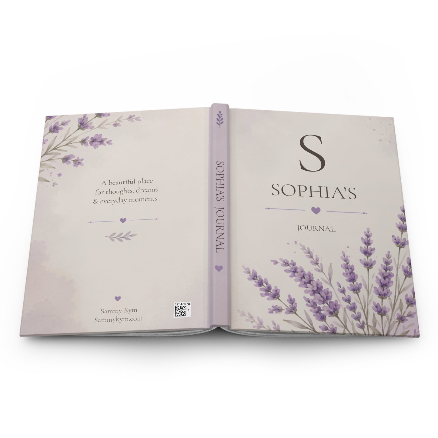 Personalized Lavender Journal, Custom Hardcover Notebook, Unique Gift for Writers, Lavender Design Journal, Personalized Name Notebook