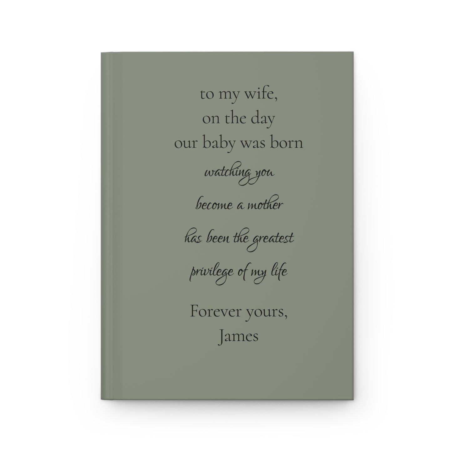 Personalized Hardcover Journal, Custom Design Notebook, Elegant Gift for Wife, Unique Writing Journal, Special Keepsake