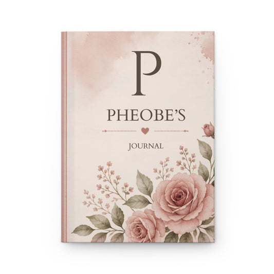 Custom Floral Hardcover Journal, Personalized Name Notebook, Floral Design Diary, Matte Finish, Gift for Writers, Hardcover Journal