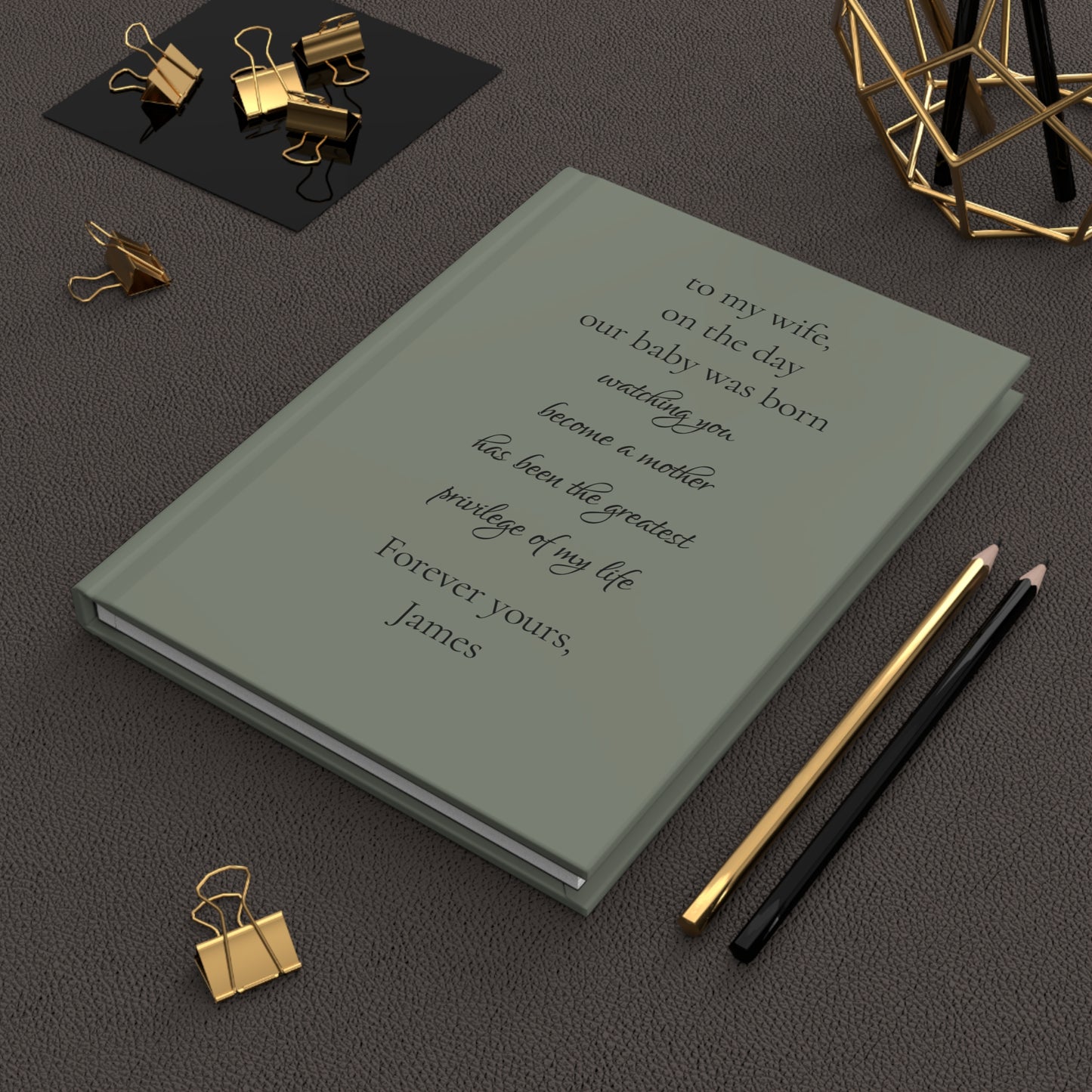 Personalized Hardcover Journal, Custom Design Notebook, Elegant Gift for Wife, Unique Writing Journal, Special Keepsake