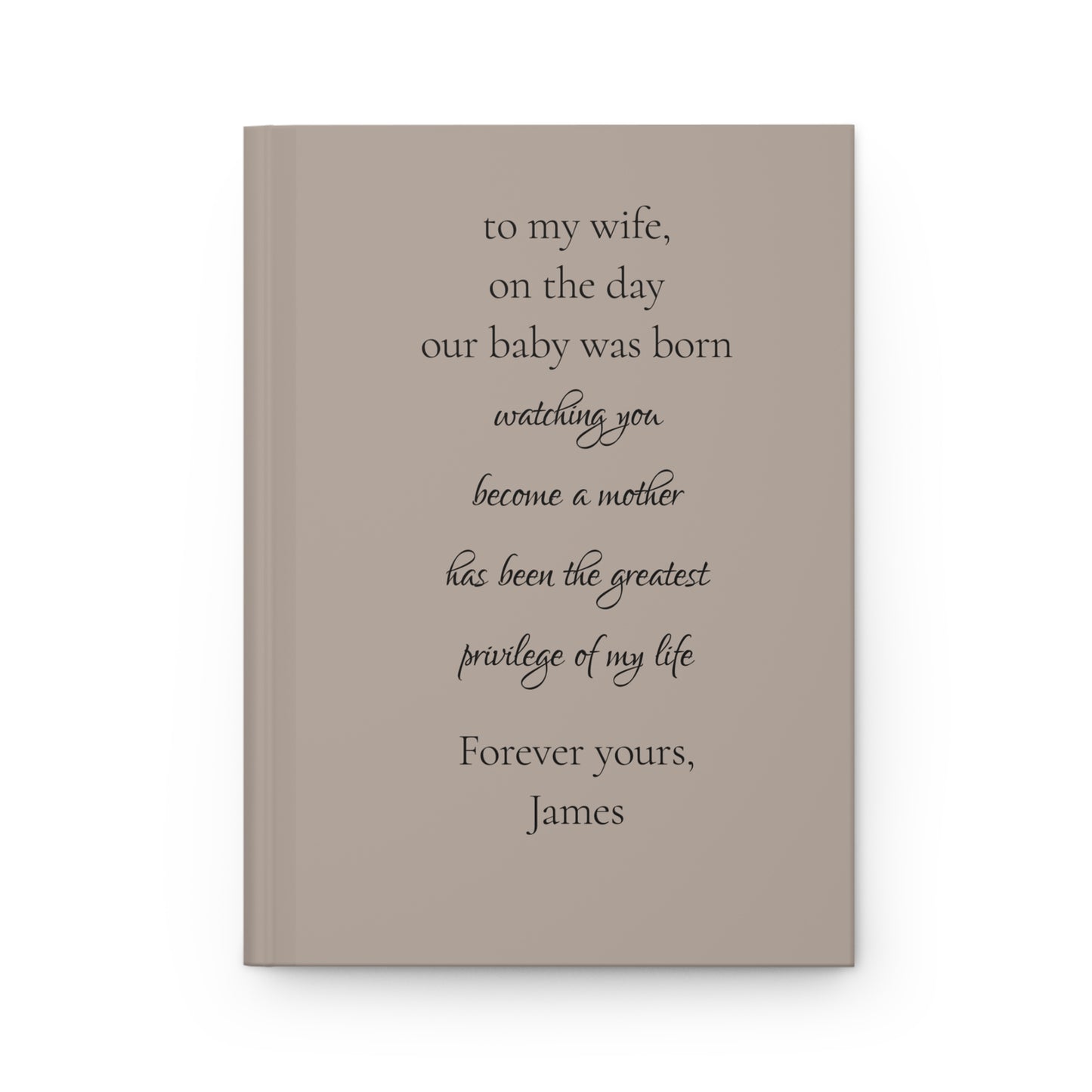 Personalized Hardcover Journal, Custom Design Notebook, Elegant Gift for Wife, Unique Writing Journal, Special Keepsake