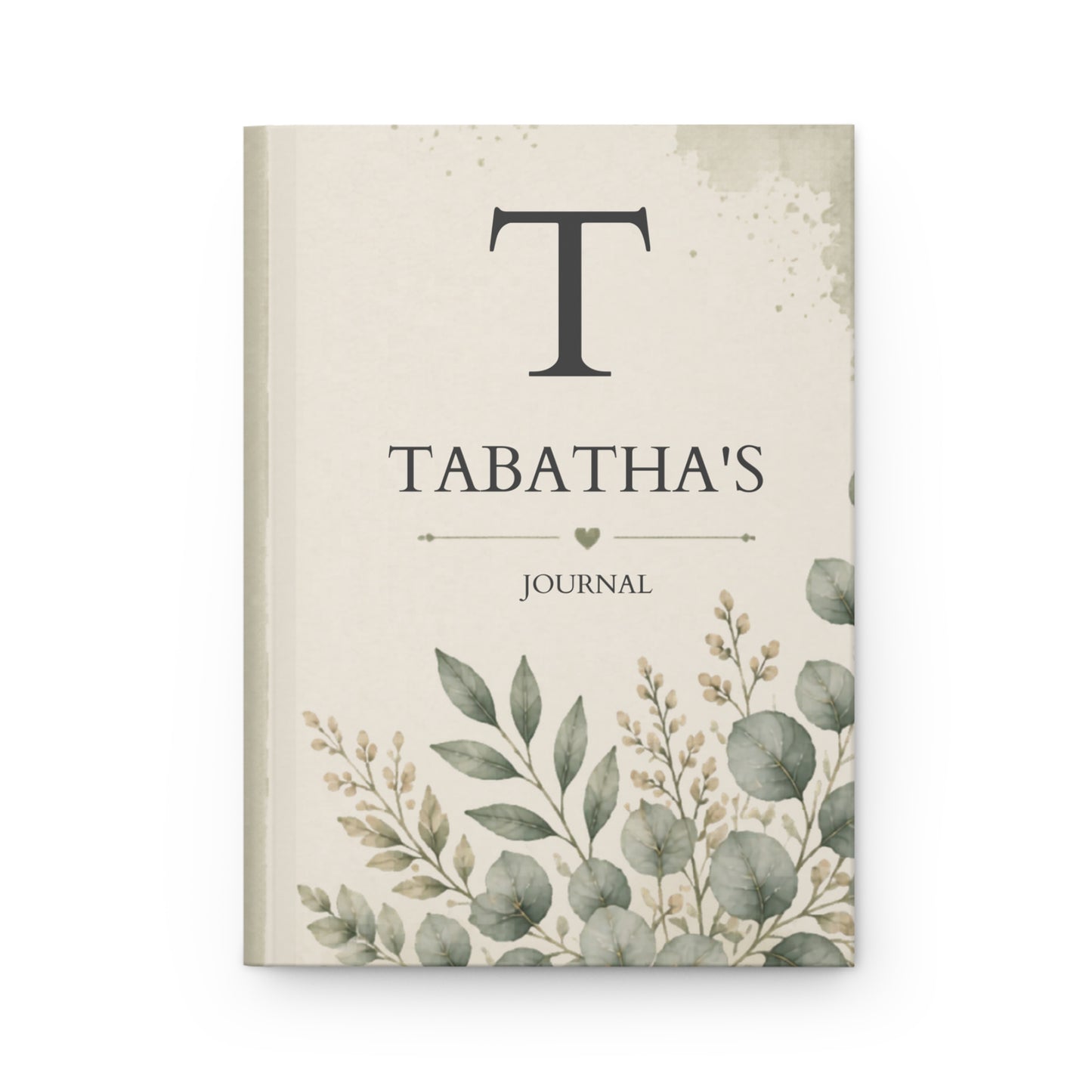 Personalized Hardcover Journal with Elegant Australian Eucalyptus Design, Custom Name Journal, Matte Finish, Perfect Gift for Writers, Nature Lovers