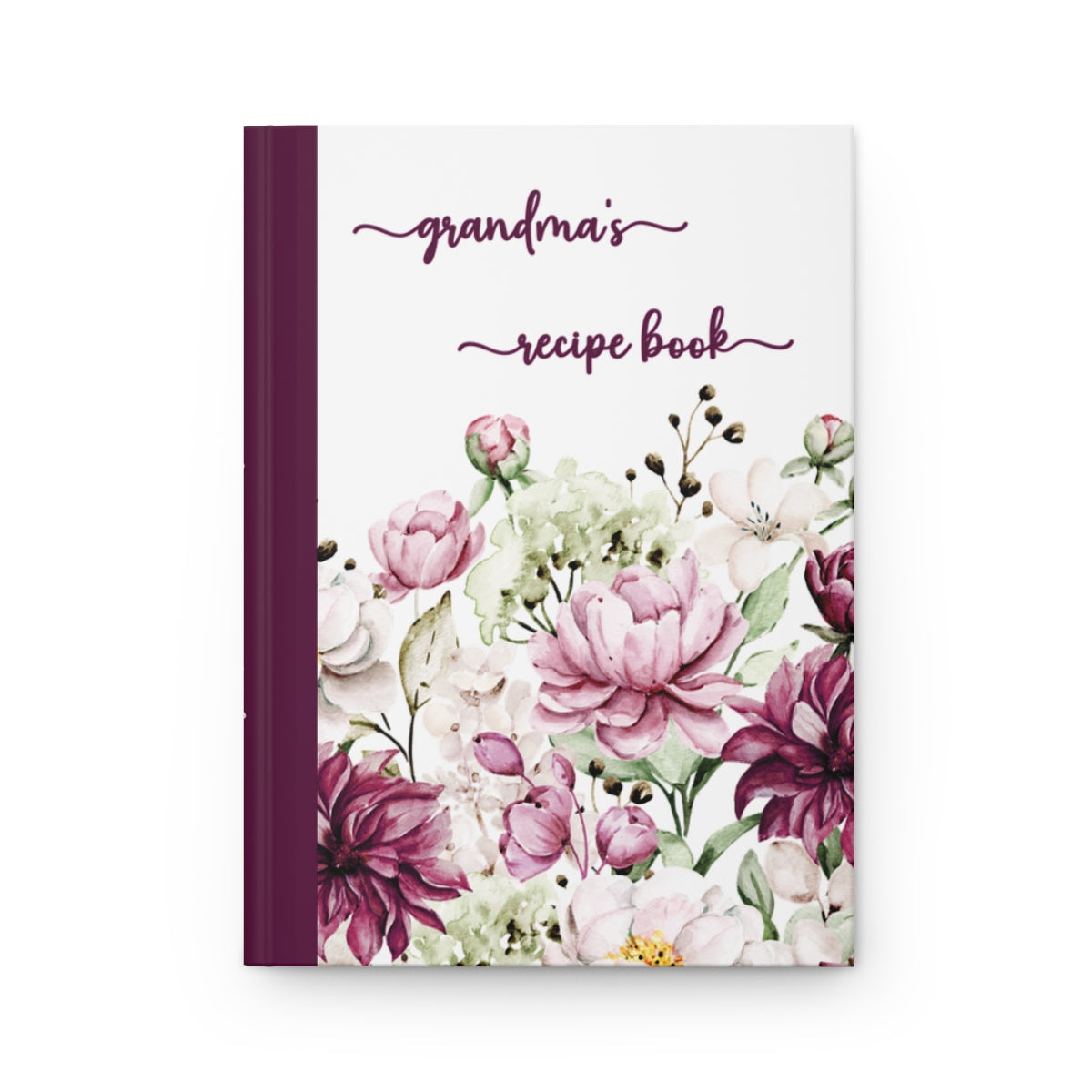 Personalised Hardcover Journal Matte, Wildflowers, Recipe Book
