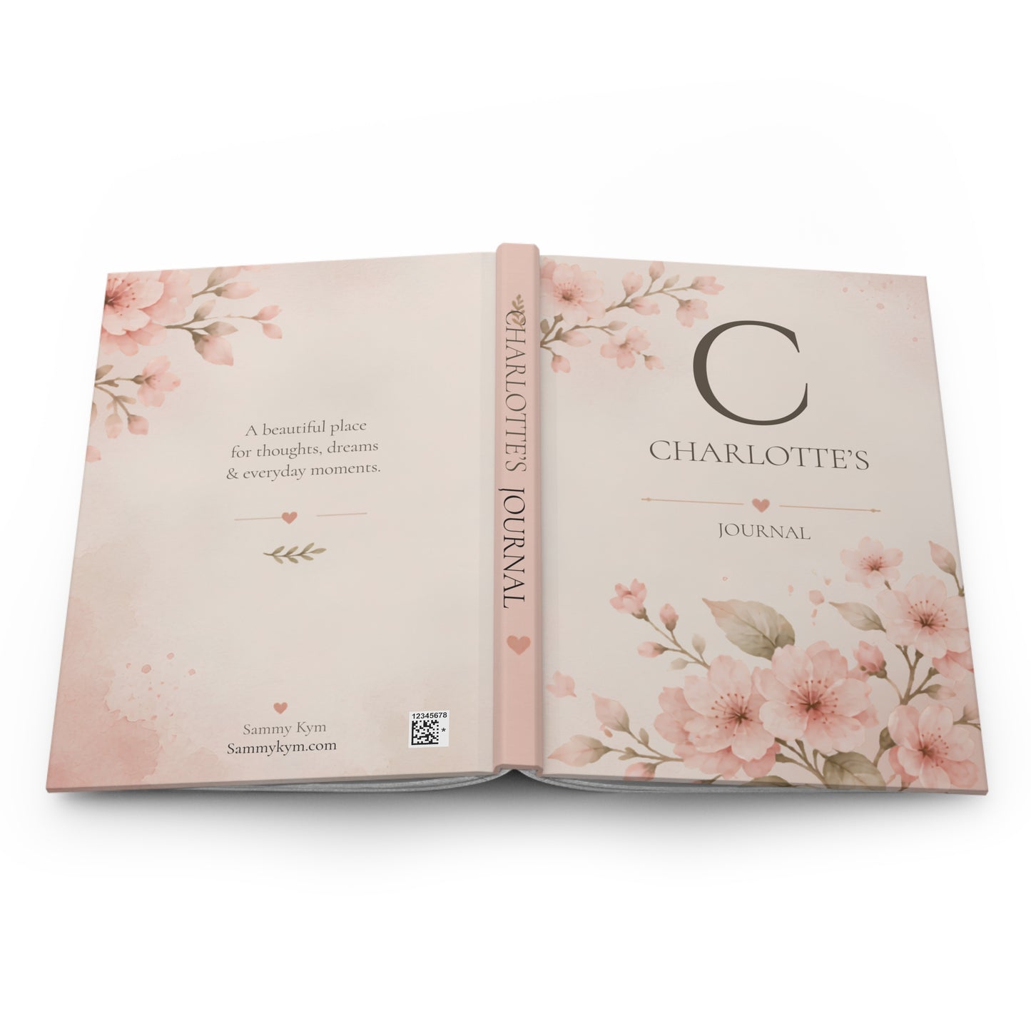 Personalized Floral Journal, Custom Hardcover Notebook, Elegant Floral Diary Gift, Custom Name Journal, Gifts for Writers