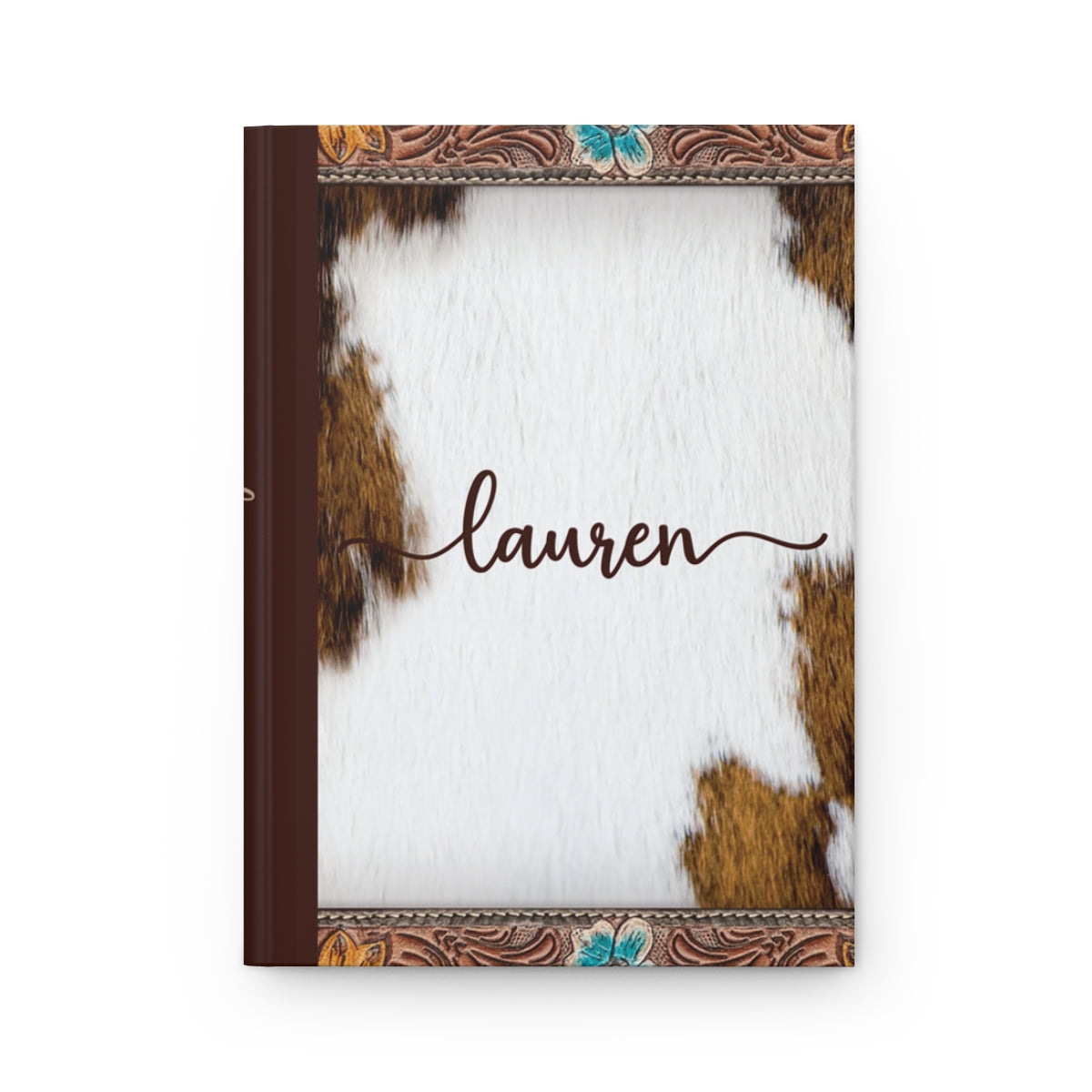 Personalised Hardcover Wedding Journal Matte, Country and Western, Cowhide and Leather Look, awd-1777