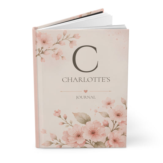Personalized Floral Journal, Custom Hardcover Notebook, Elegant Floral Diary Gift, Custom Name Journal, Gifts for Writers