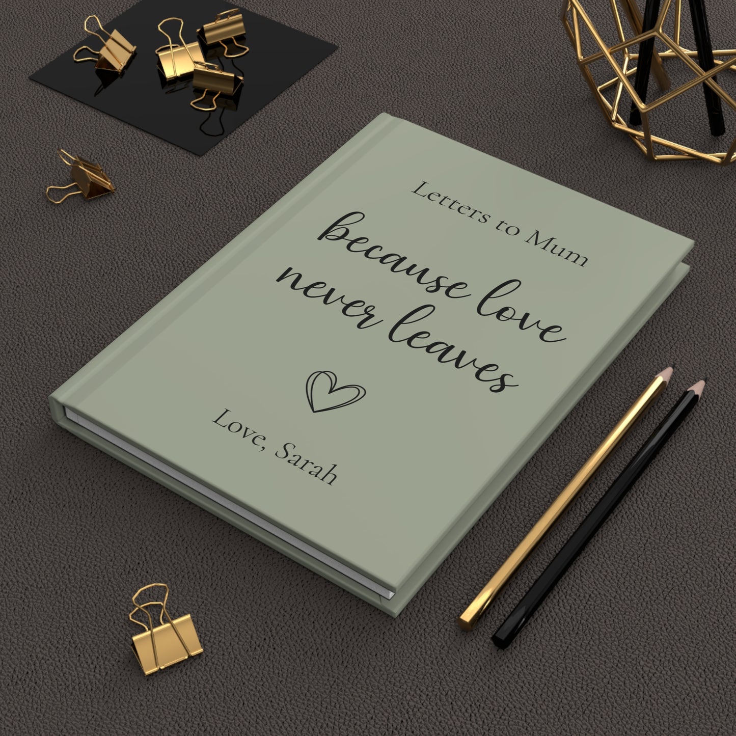 Custom Hardcover Journal, Personalized Notebook, Matte Finish Diary, Love Quote Gift, Inspirational Message, Family Keepsake, Memory Book