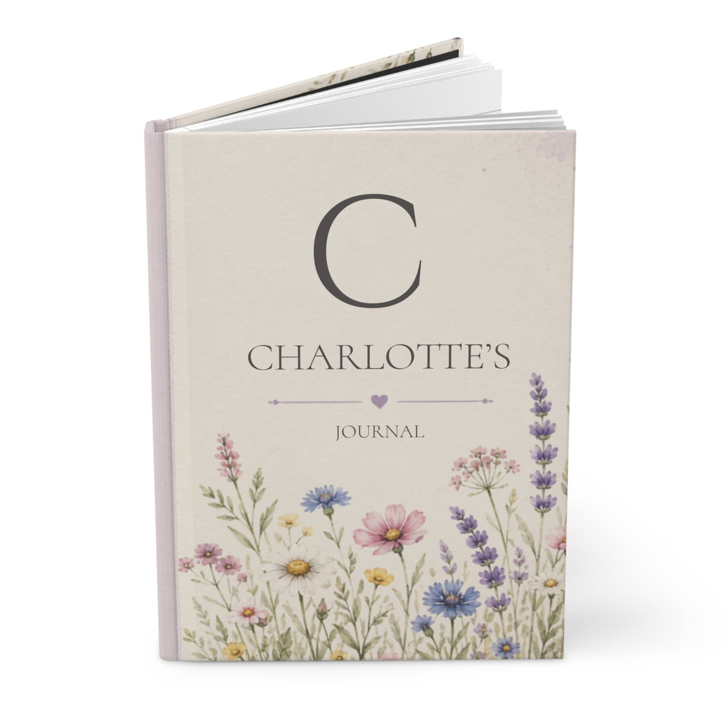 Floral Personalized Journal, Custom Name Notebook, Matte Hardcover Diary, Unique Gift for Writers, Botanical Cover Design, Lined Pages