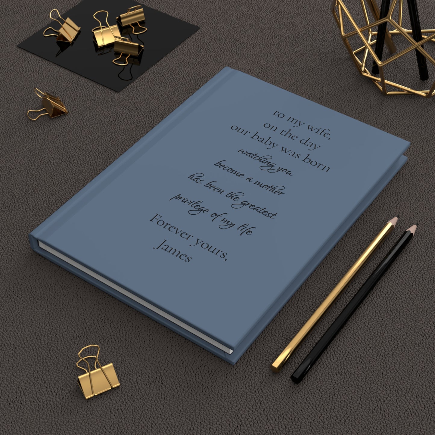 Personalized Hardcover Journal, Custom Design Notebook, Elegant Gift for Wife, Unique Writing Journal, Special Keepsake