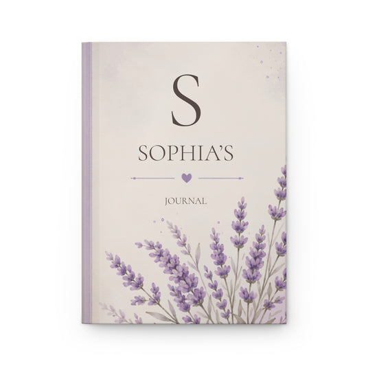 Personalized Lavender Journal, Custom Hardcover Notebook, Unique Gift for Writers, Lavender Design Journal, Personalized Name Notebook