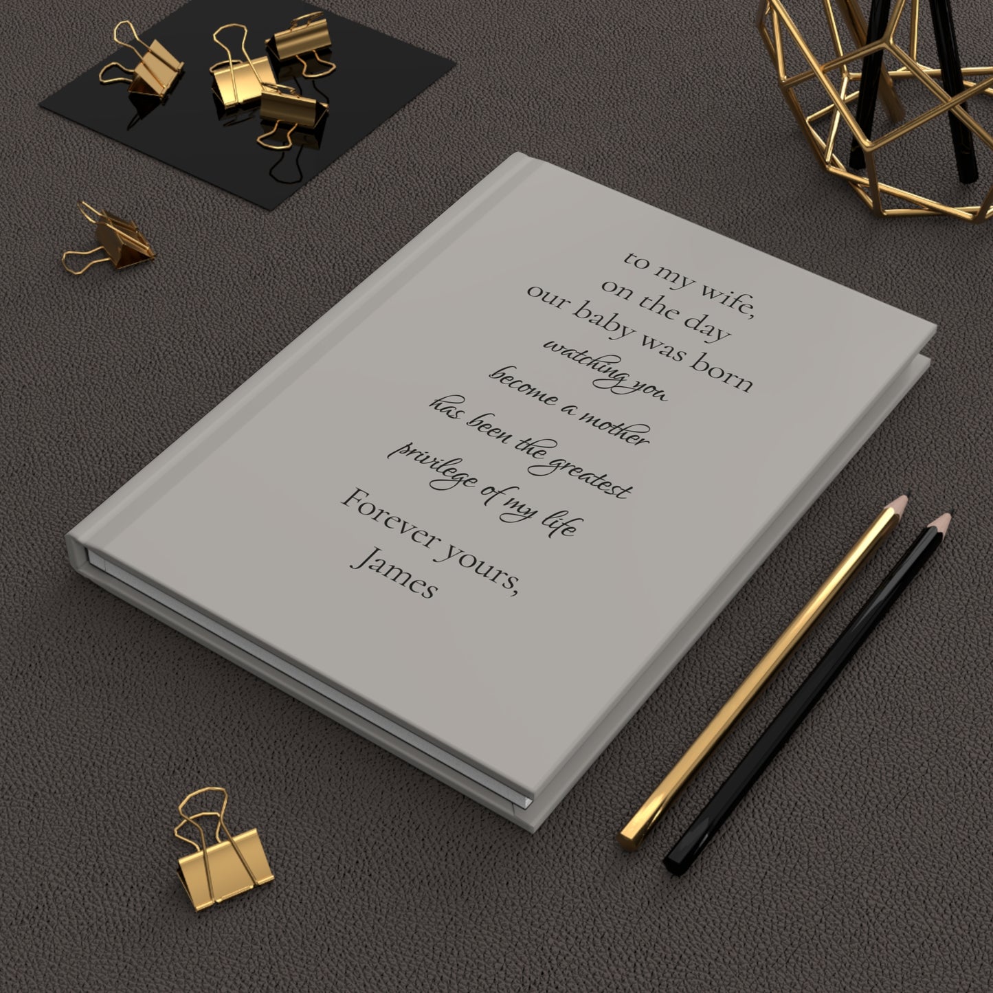 Personalized Hardcover Journal, Custom Design Notebook, Elegant Gift for Wife, Unique Writing Journal, Special Keepsake