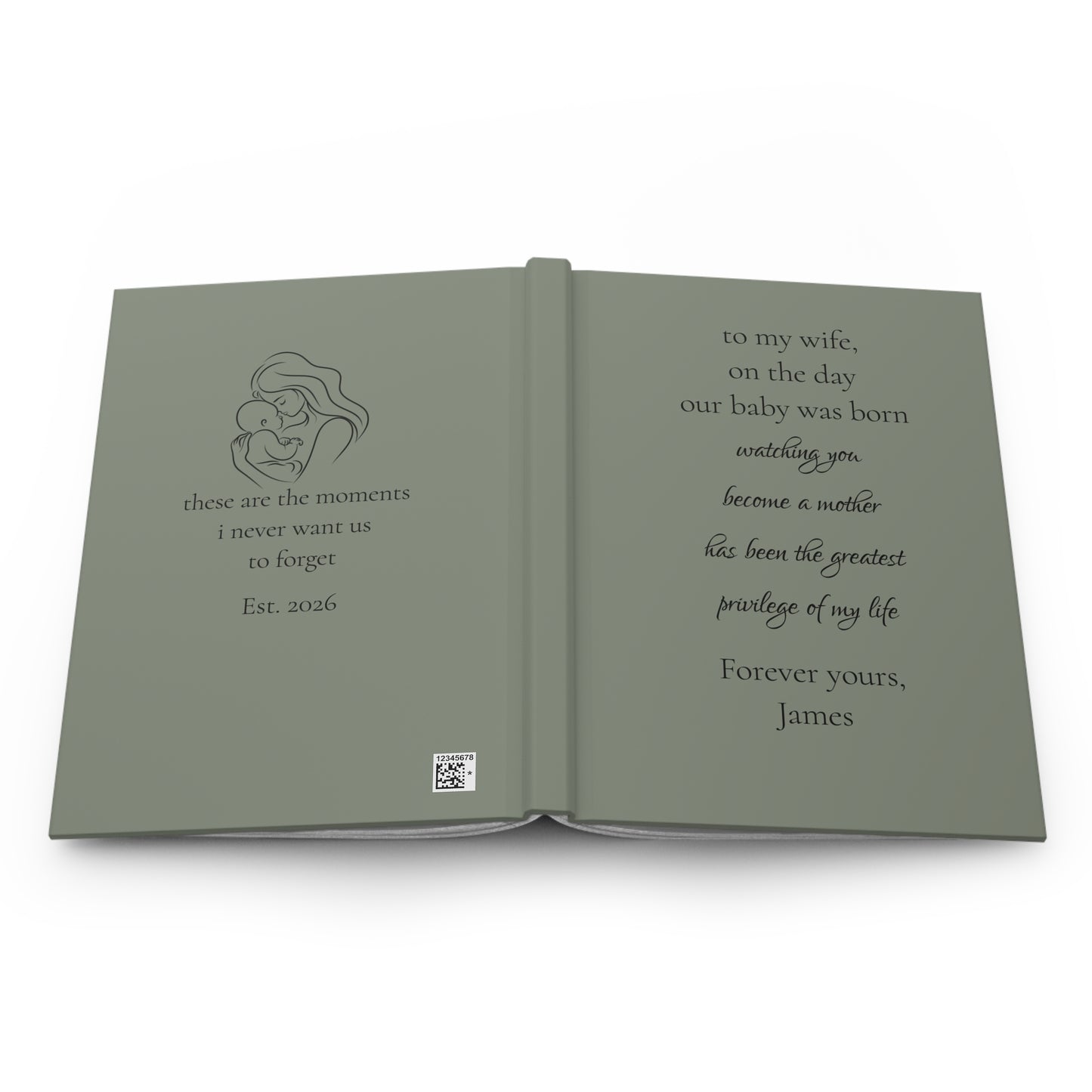 Personalized Hardcover Journal, Custom Design Notebook, Elegant Gift for Wife, Unique Writing Journal, Special Keepsake