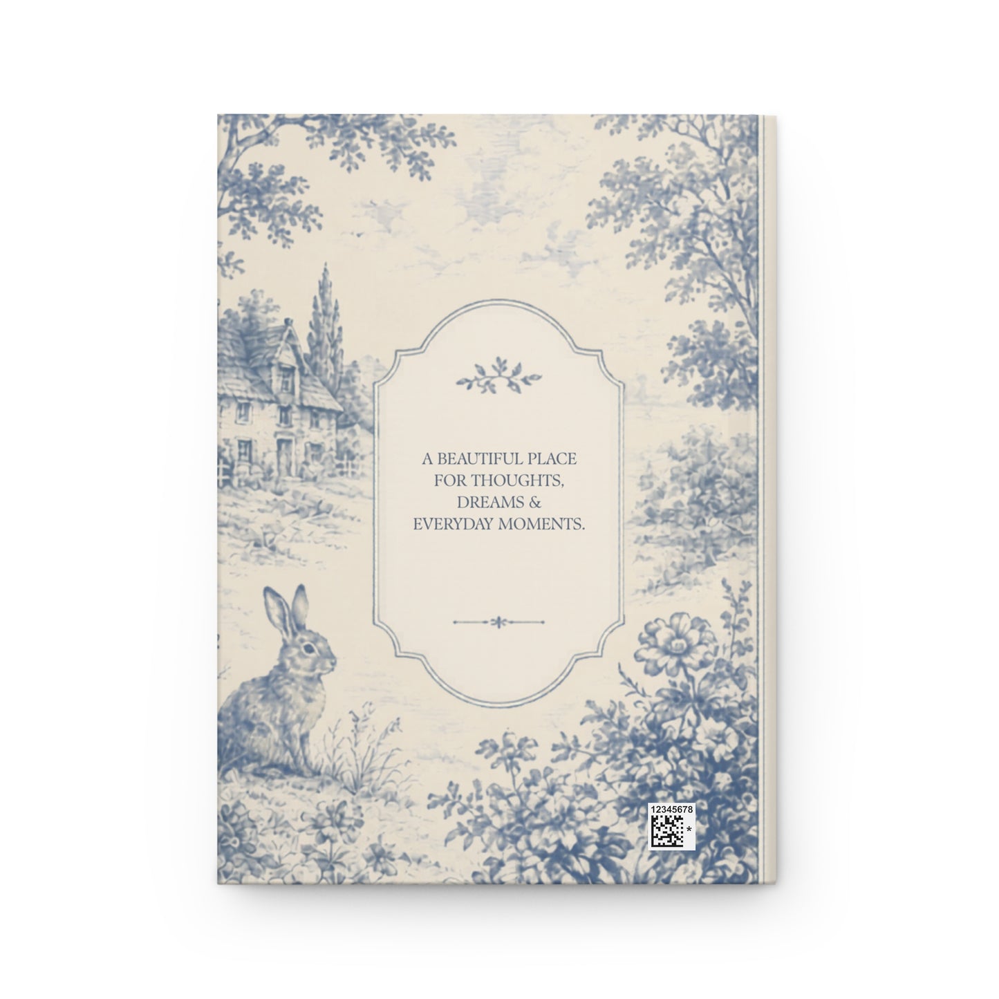 Custom Matte Hardcover Journal, Personalized Writing Notebook, Blue Vintage Style, Elegant Gift for Her, Unique Journal for Writers