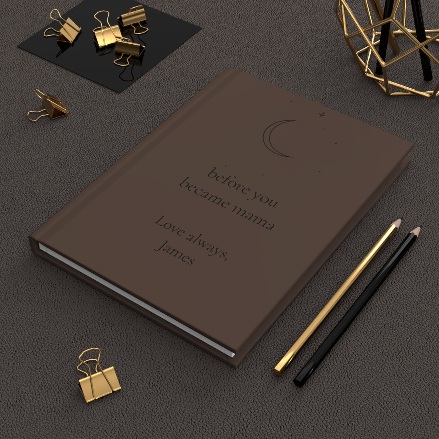 Customizable Hardcover Journal, Personal Notebook Gift, Matte Finish, Personalized Journal, Memory Keepsake, Gift for Mom, Heartfelt Note