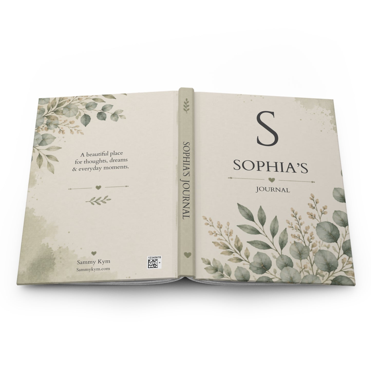 Personalized Hardcover Journal, Custom Journals with Initial, Elegant Floral Notebook, Personalized Gift for Writers, Unique Stationery