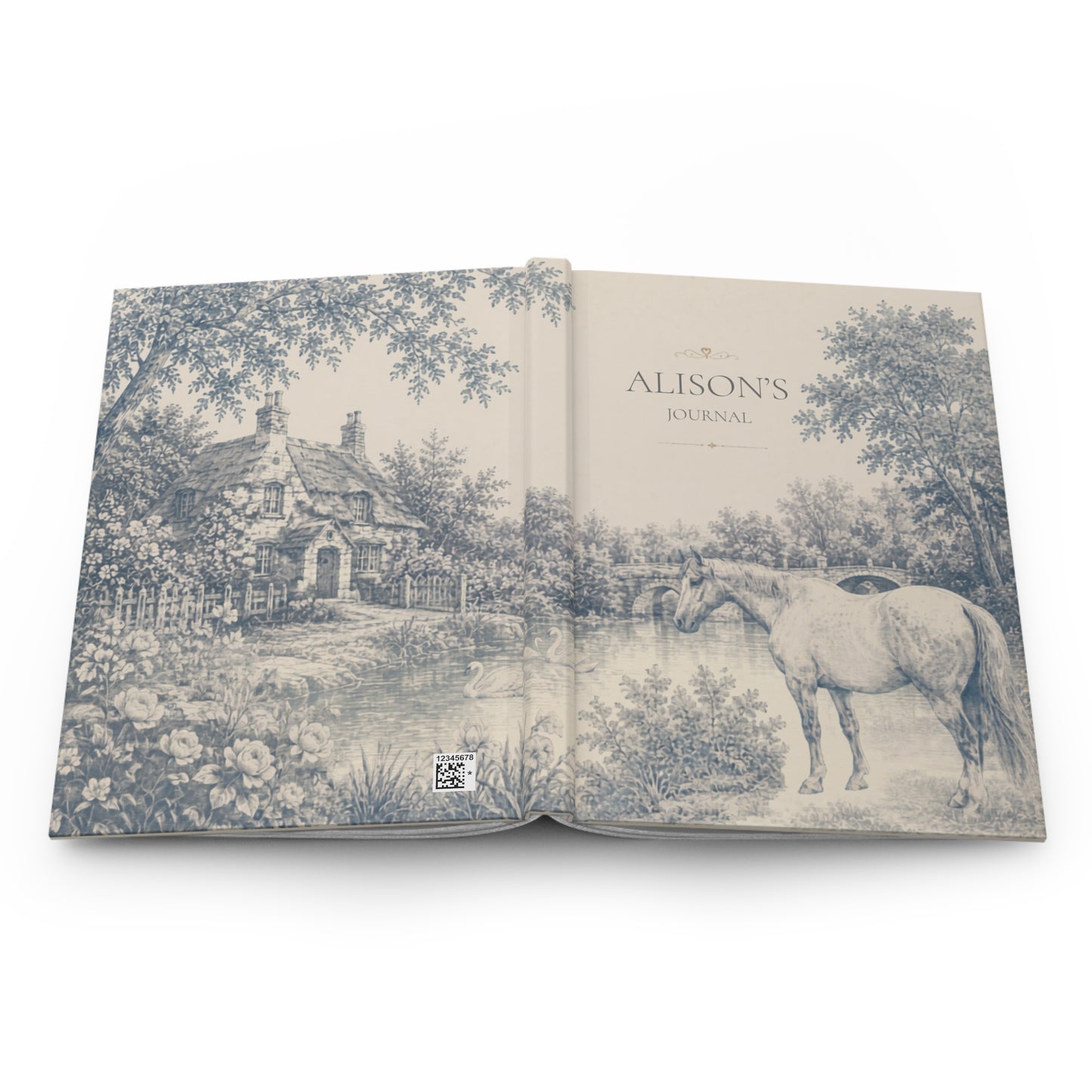 Personalized Horse Lover Journal, Custom Name Notebook, Equine Theme Diary Gift, Matte Hardcover Journal, Horse Sketch Design