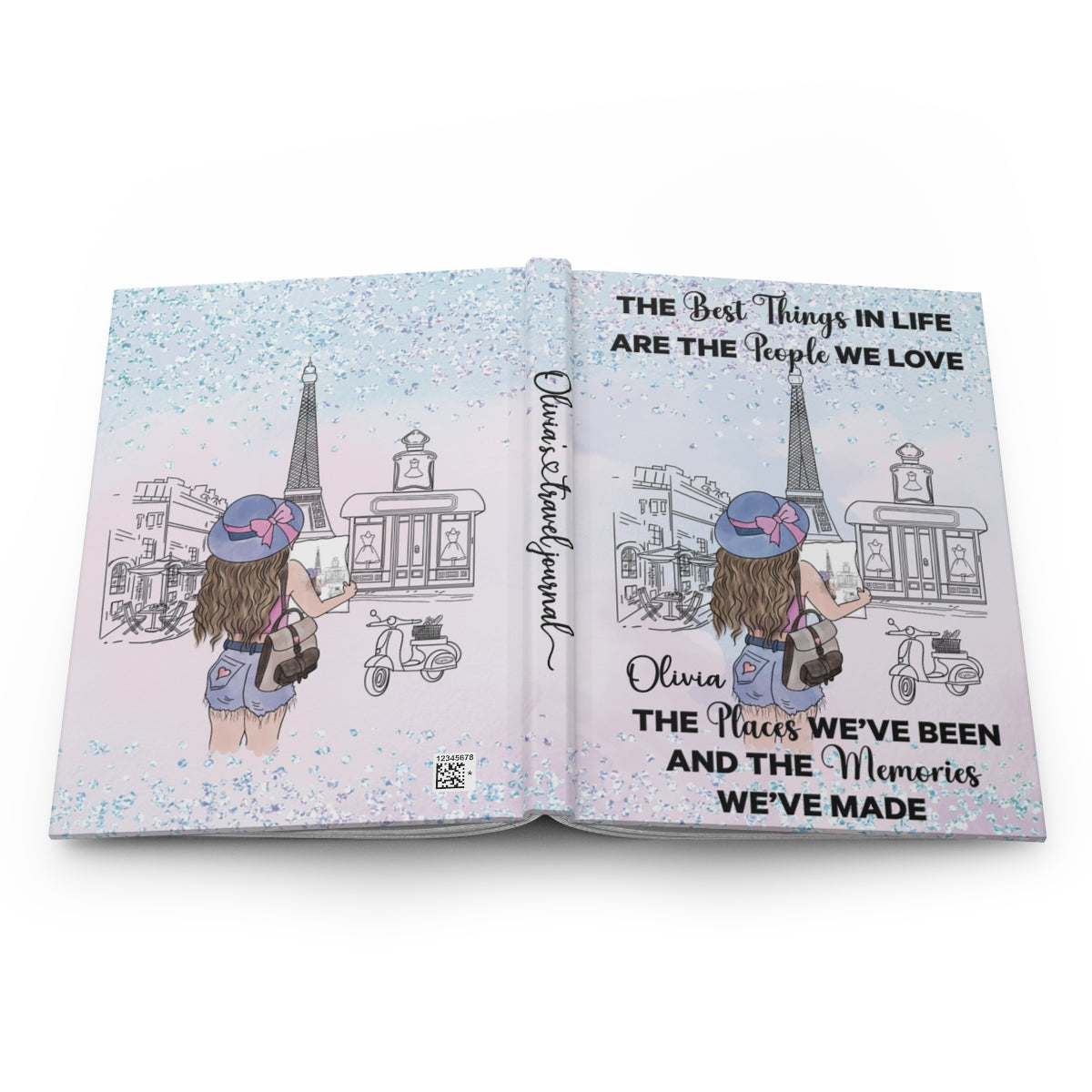 Personalised Hardcover Travel Journal Matte, Pairs The Best things in Life