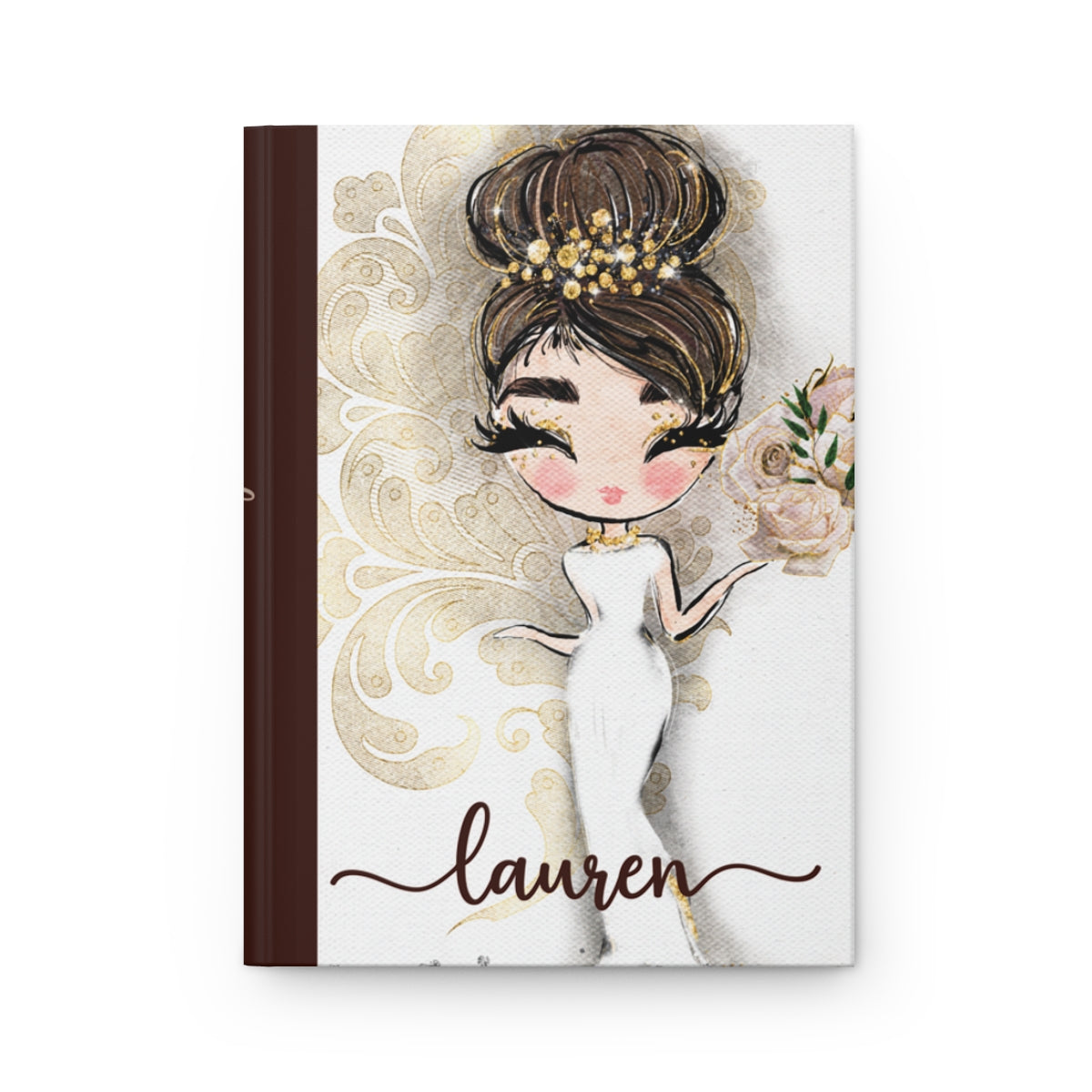 Personalised Hardcover Wedding Journal Matte, Country and Western, Whimsical Bride, awd-1773