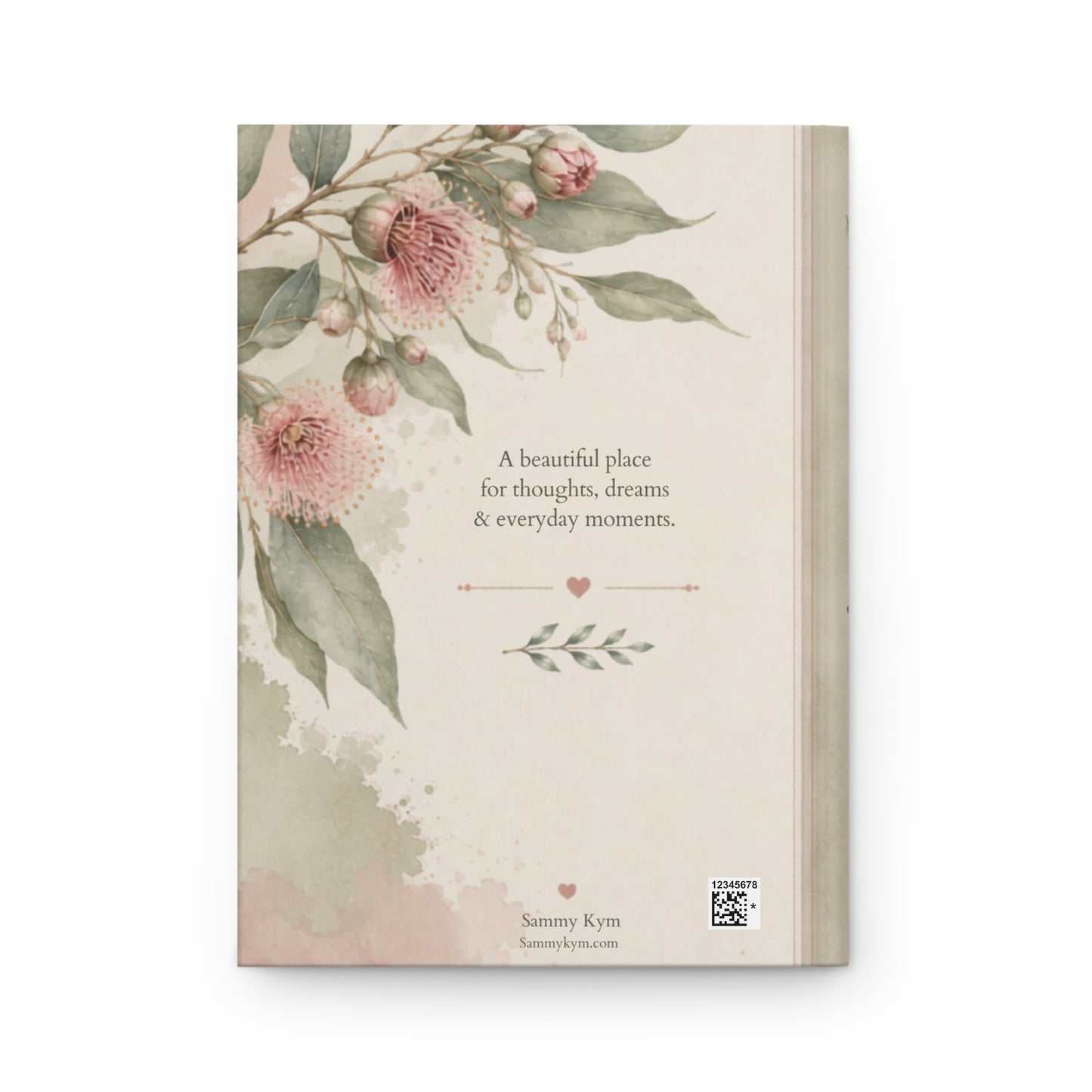 Personalized Hardcover Journal, Australian Bush Gum Blossom Floral Custom Notebook, Gift for Writers, Unique Matte Cover Diary, Botanical Print