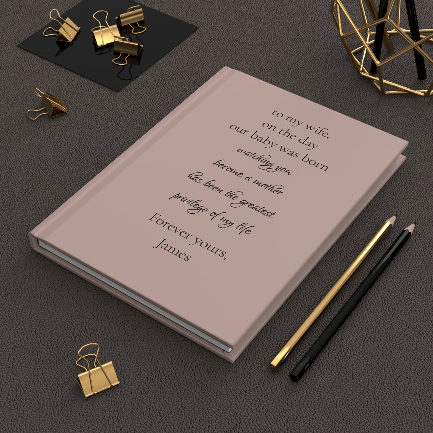 Personalized Hardcover Journal, Custom Design Notebook, Elegant Gift for Wife, Unique Writing Journal, Special Keepsake