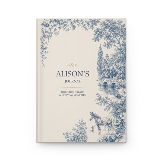 Custom Matte Hardcover Journal, Personalized Notebook, Elegant Floral Design, Thoughtful Gift for Writers, Creative Diary