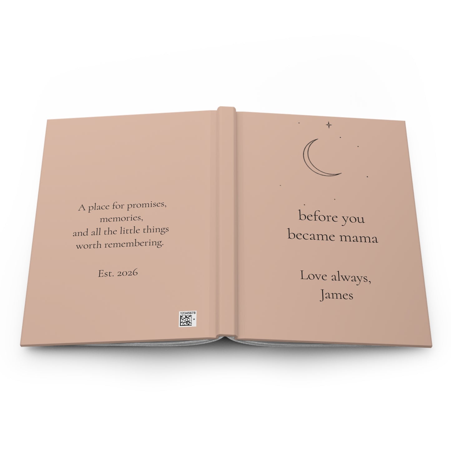 Customizable Hardcover Journal, Personal Notebook Gift, Matte Finish, Personalized Journal, Memory Keepsake, Gift for Mom, Heartfelt Note