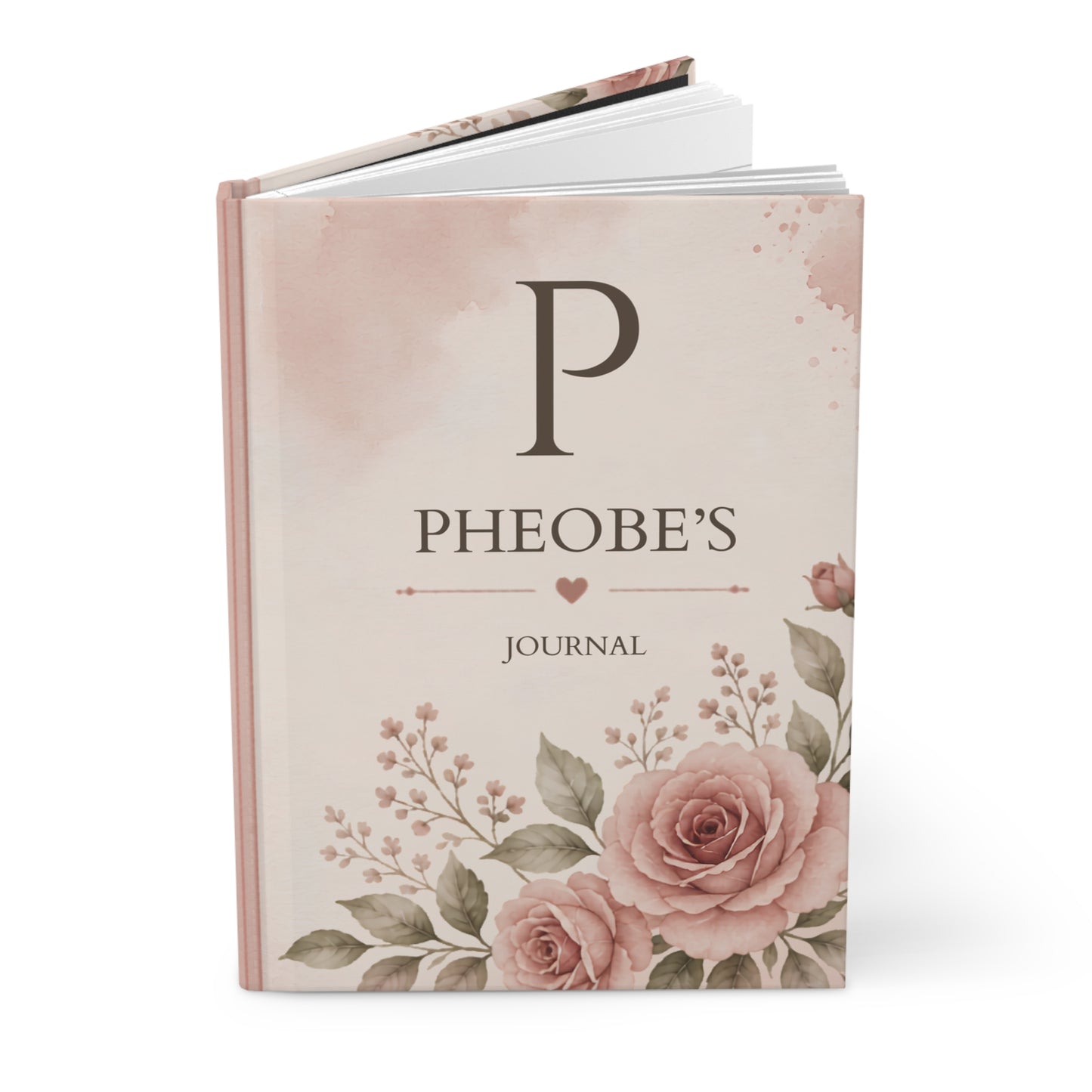 Custom Floral Hardcover Journal, Personalized Name Notebook, Floral Design Diary, Matte Finish, Gift for Writers, Hardcover Journal