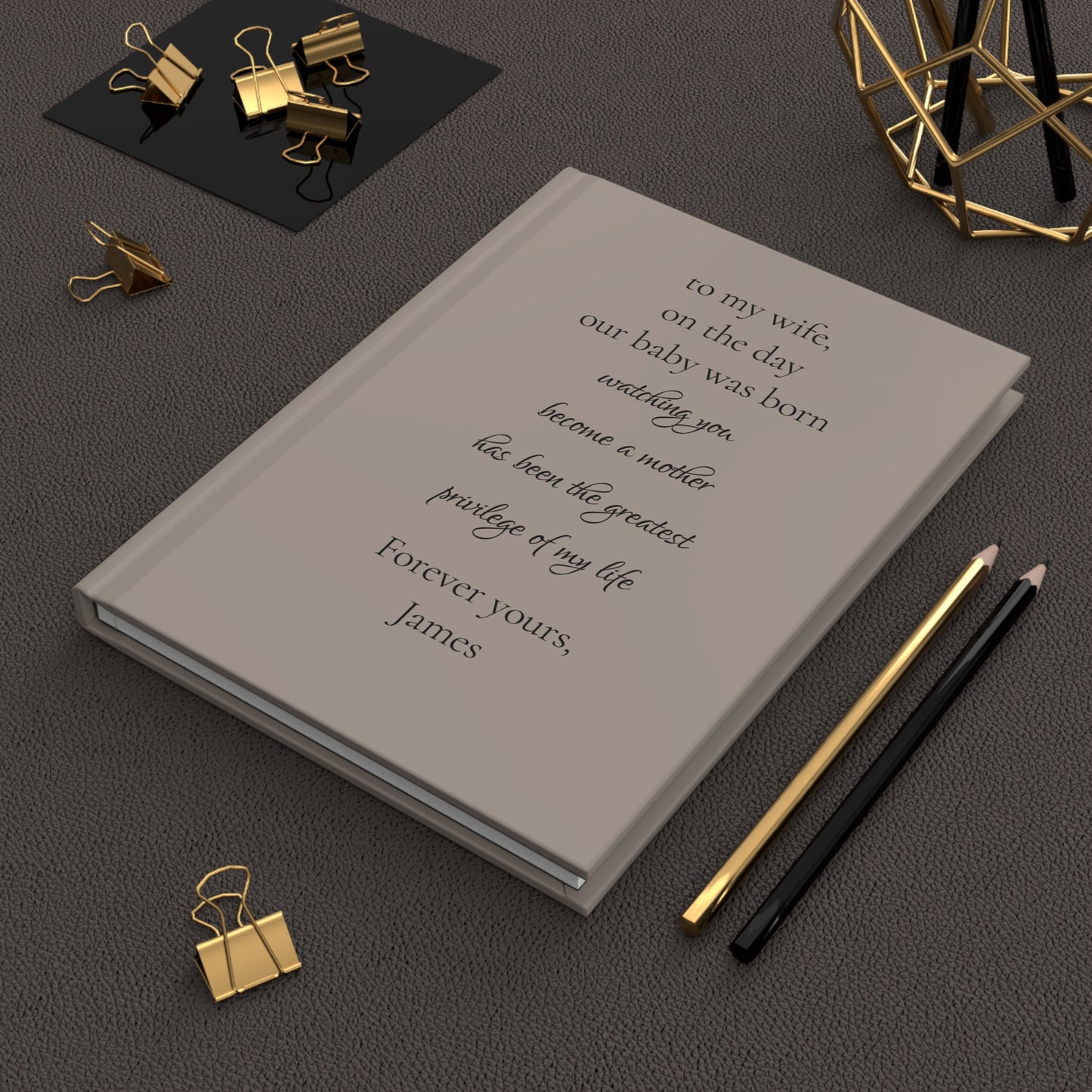 Personalized Hardcover Journal, Custom Design Notebook, Elegant Gift for Wife, Unique Writing Journal, Special Keepsake