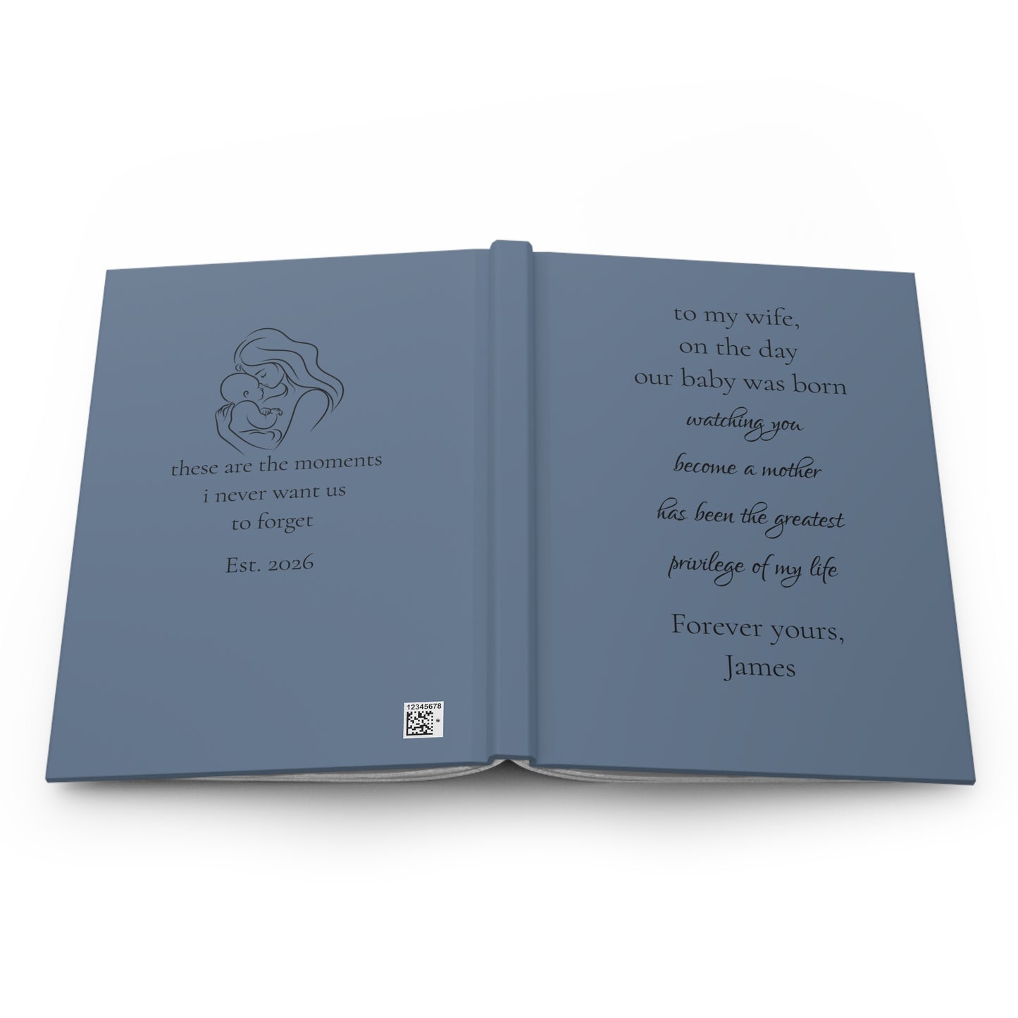 Personalized Hardcover Journal, Custom Design Notebook, Elegant Gift for Wife, Unique Writing Journal, Special Keepsake